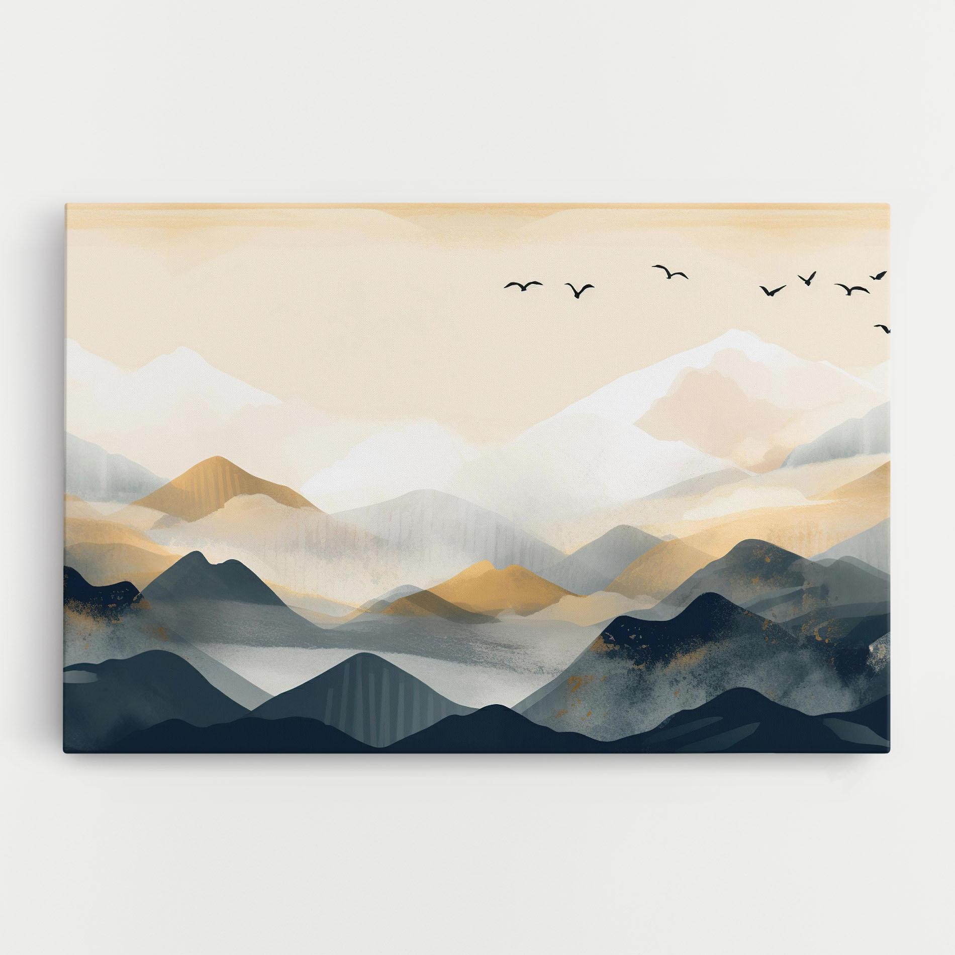 Tablou Canvas Gold Foggy Blue mockup 0