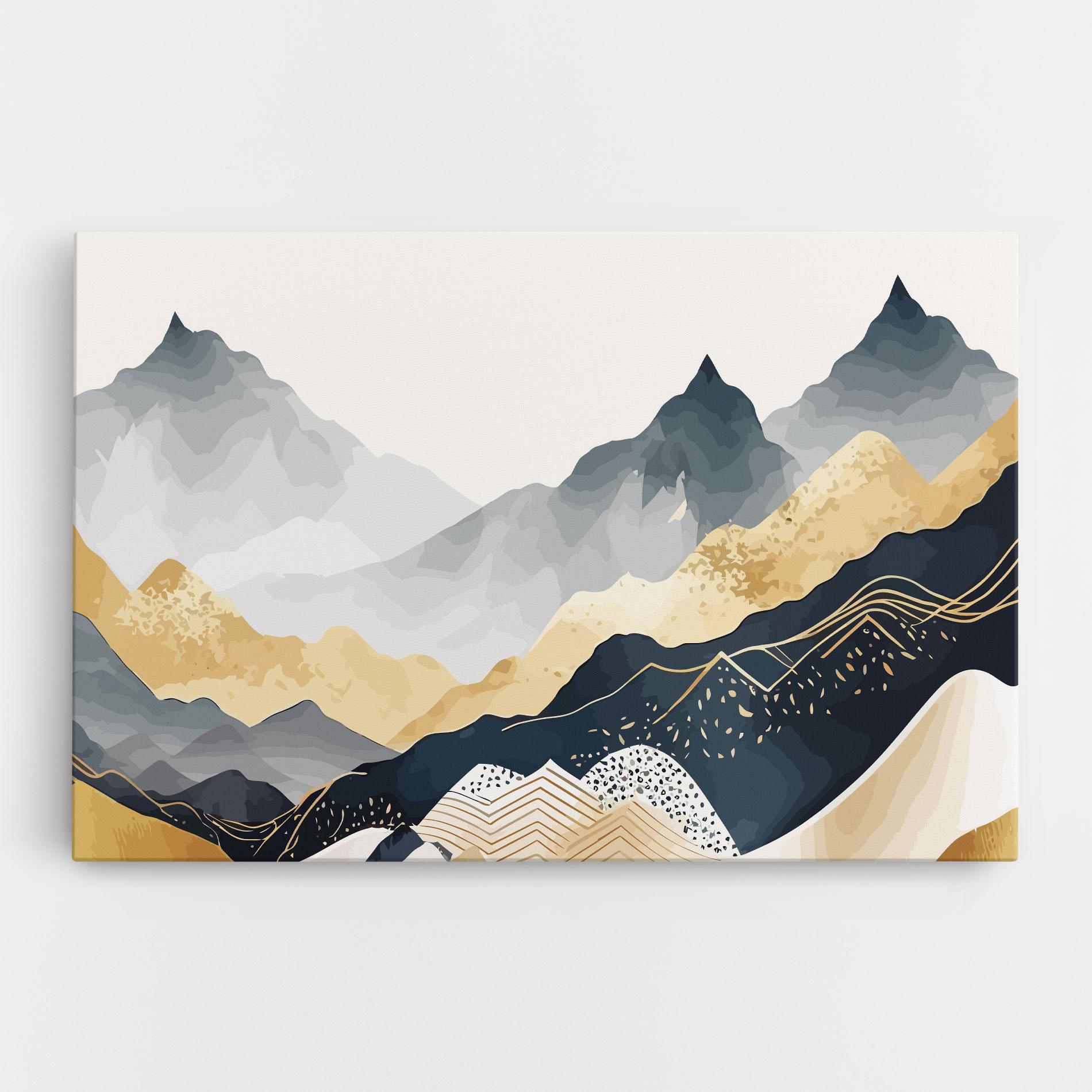 Tablou Canvas Gold Grey Mountain mockup 0