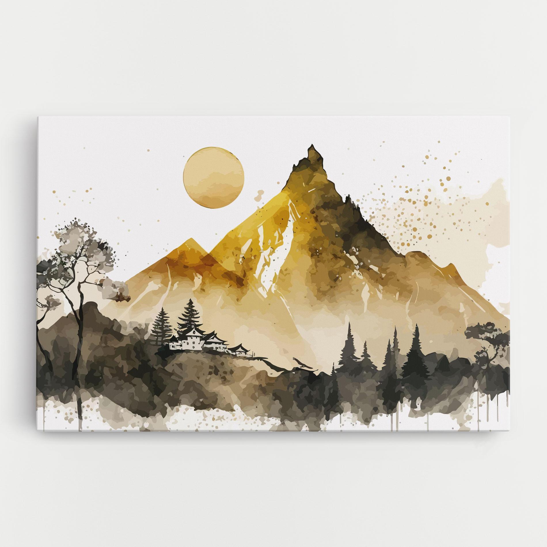 Tablou Canvas Gold Mountain Art mockup 0