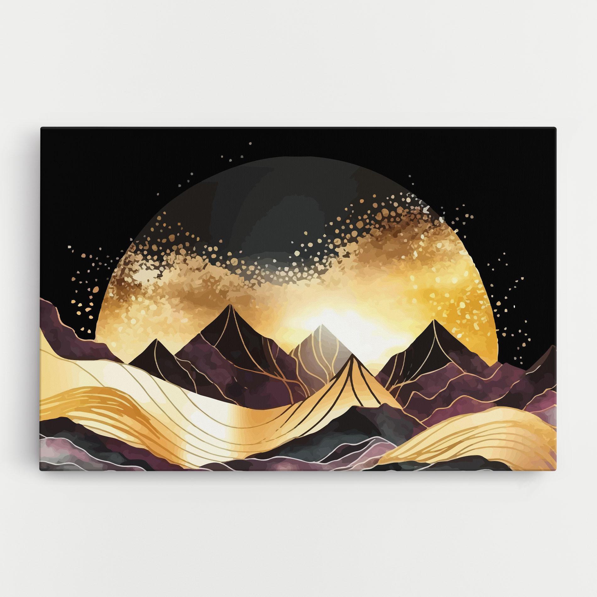 Tablou Canvas Purple Gold Mountain mockup 0