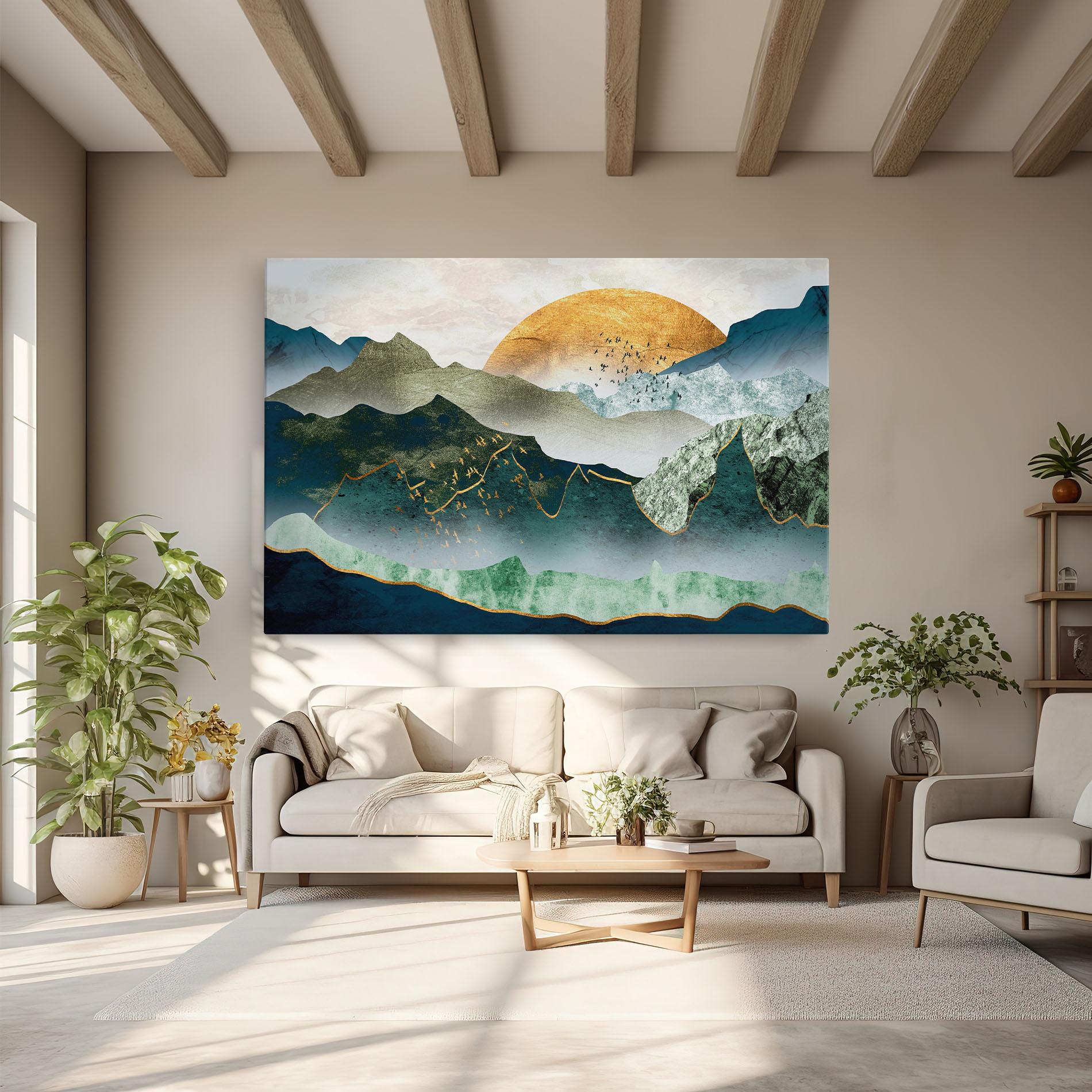 Tablou Canvas Golden Mountains mockup 6