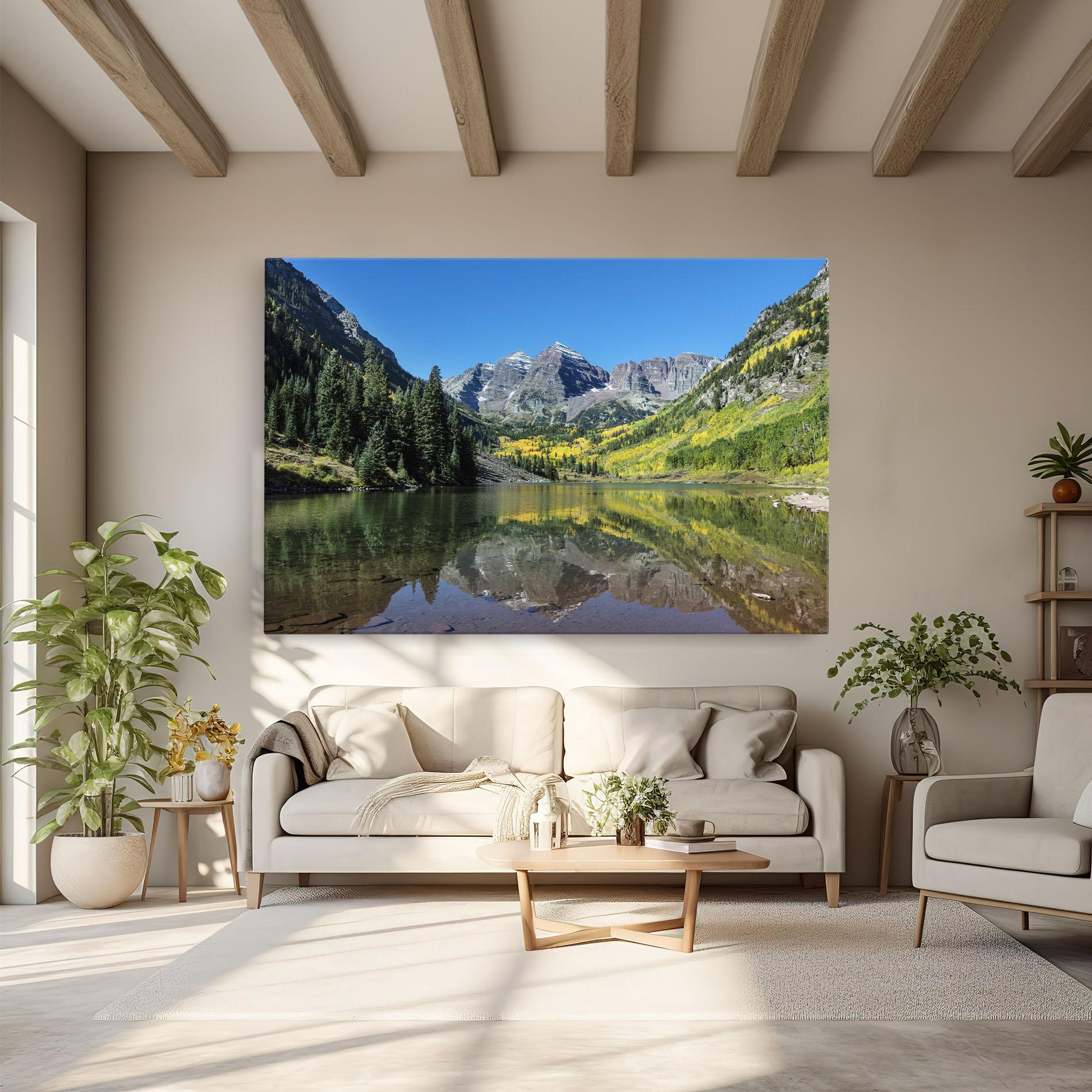 Tablou Canvas Lake Green Mountain mockup 6