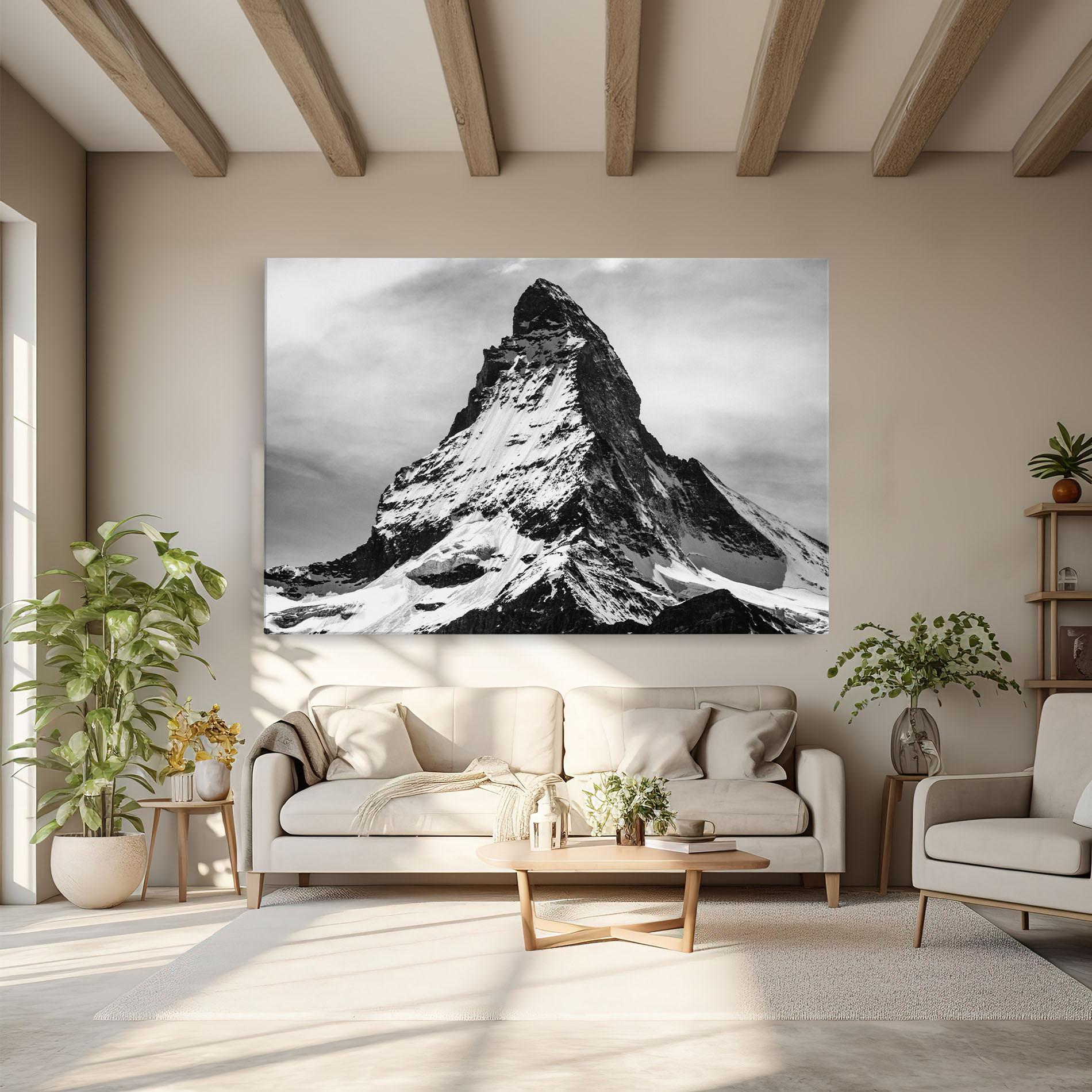 Tablou Canvas Snowy Black Mountain mockup 6