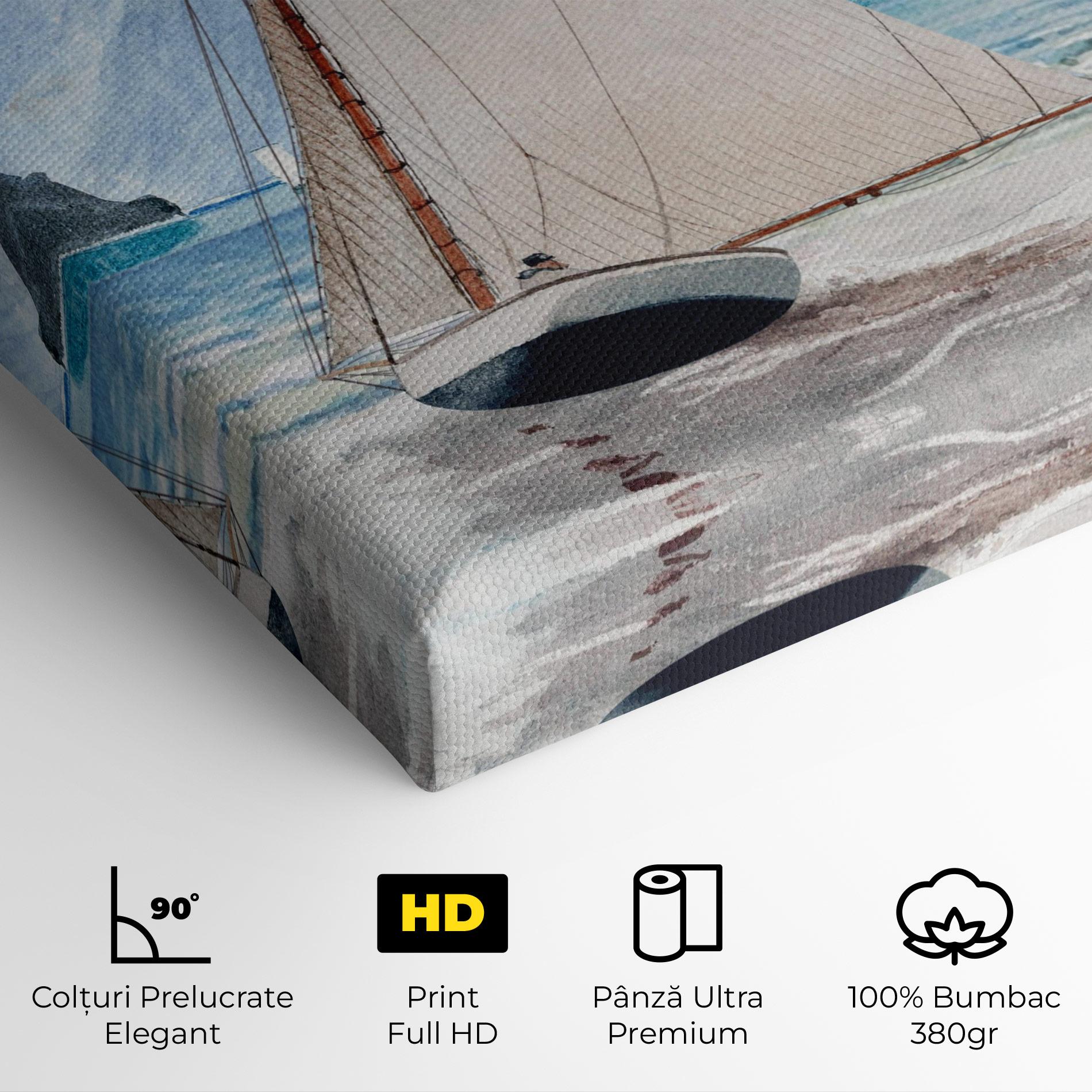 Tablou Canvas Boat Mountain View mockup 4