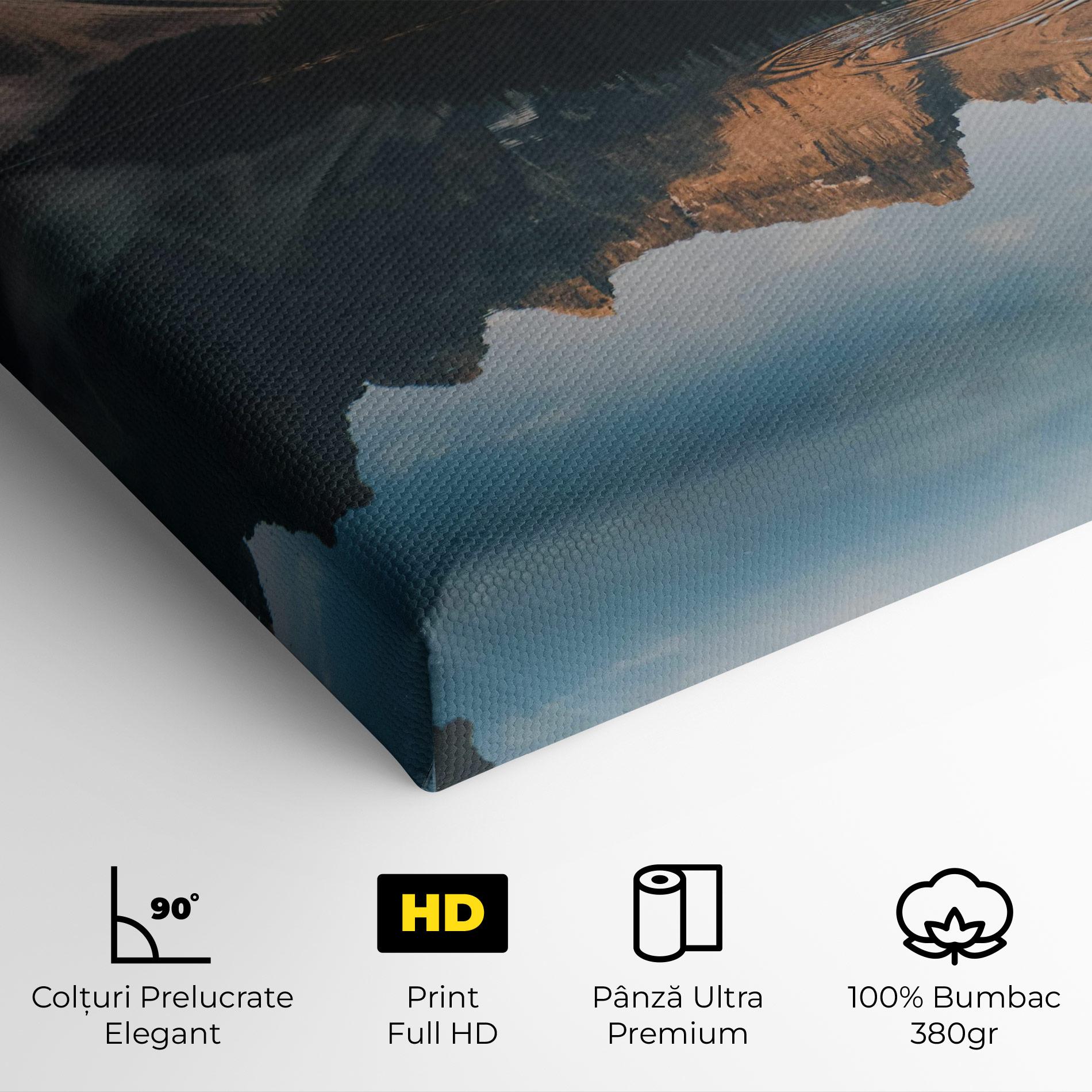 Tablou Canvas Brown Mountain Lake mockup 4