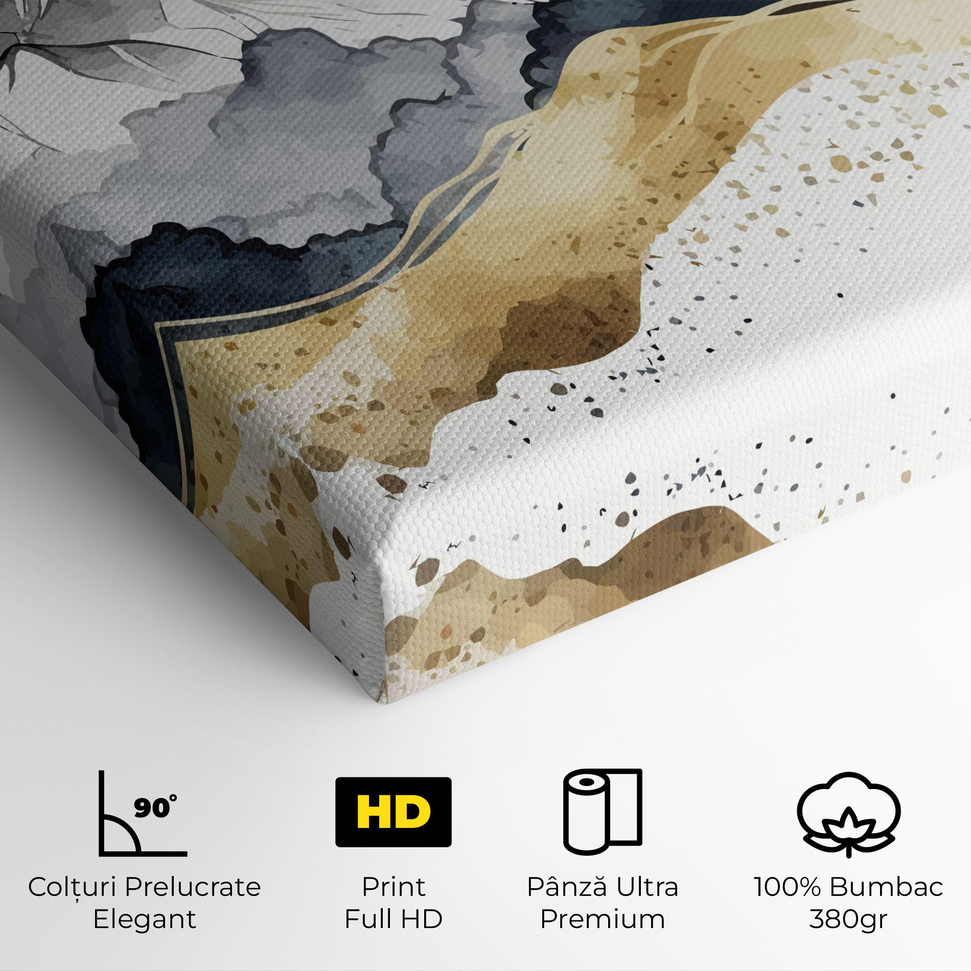 Tablou Canvas Grey Gold Mountain mockup 4