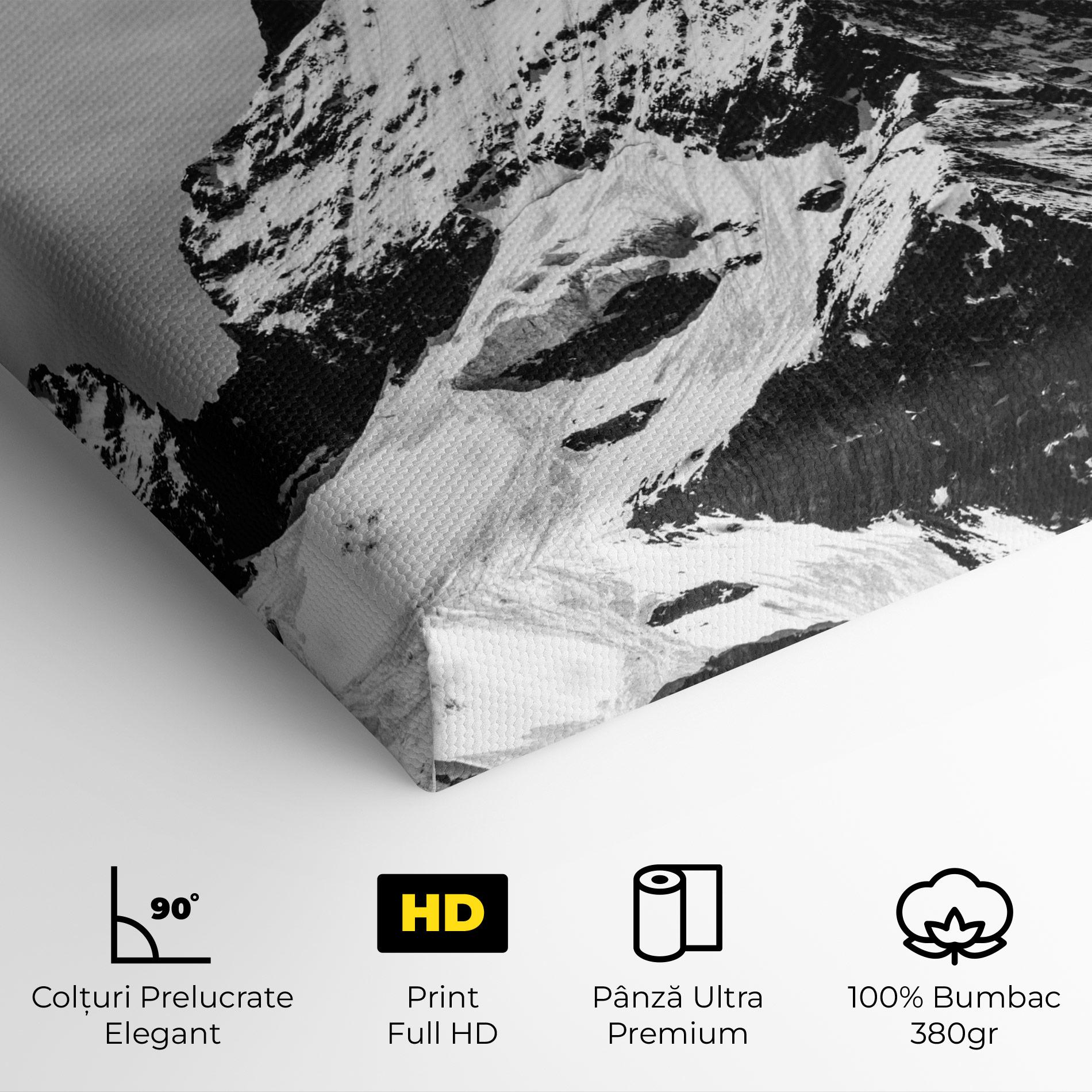 Tablou Canvas Snowy Black Mountain mockup 4