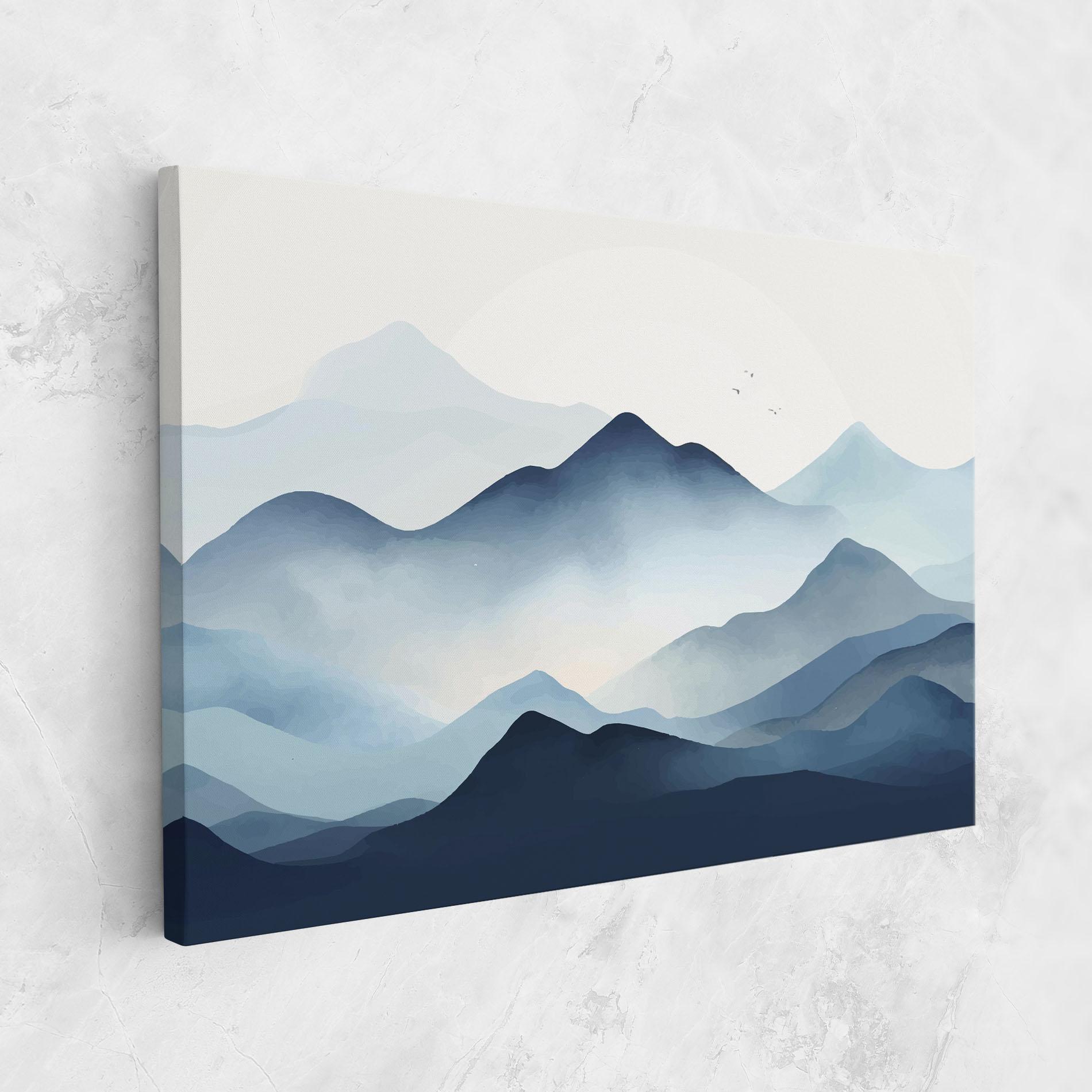 Tablou Canvas Blue Foggy Mountain mockup 1