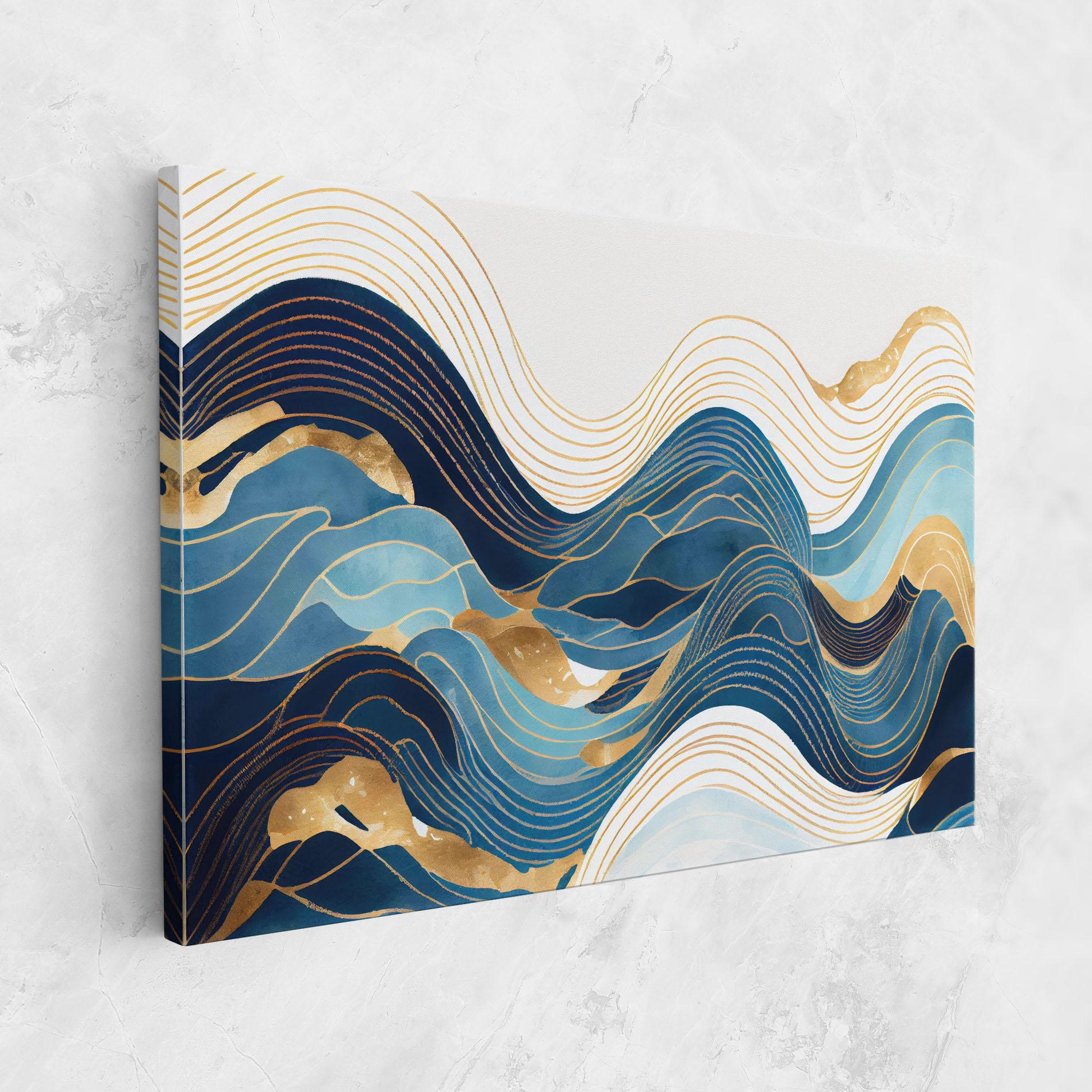 Tablou Canvas Blue Wave Mountain mockup 1