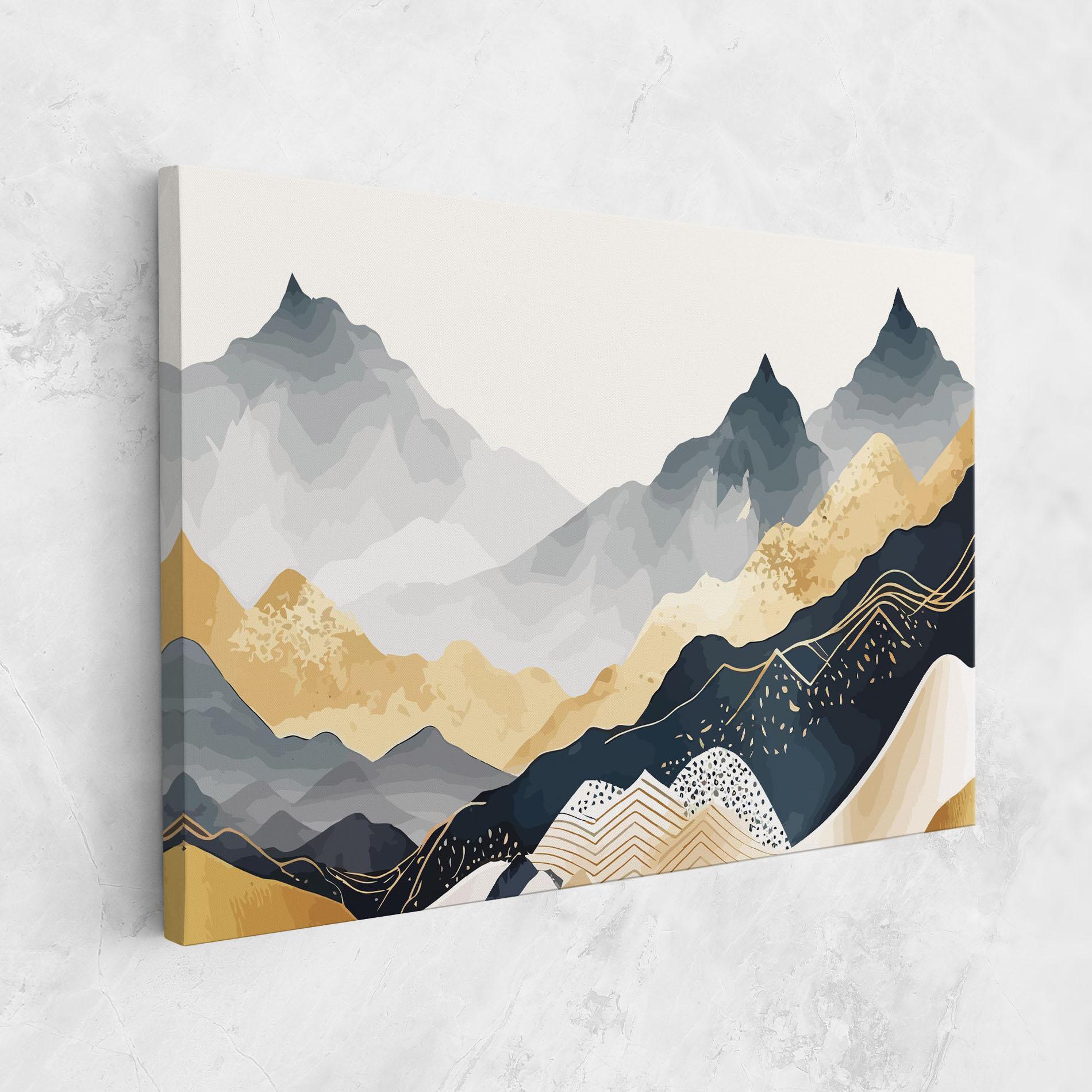 Tablou Canvas Gold Grey Mountain mockup 1
