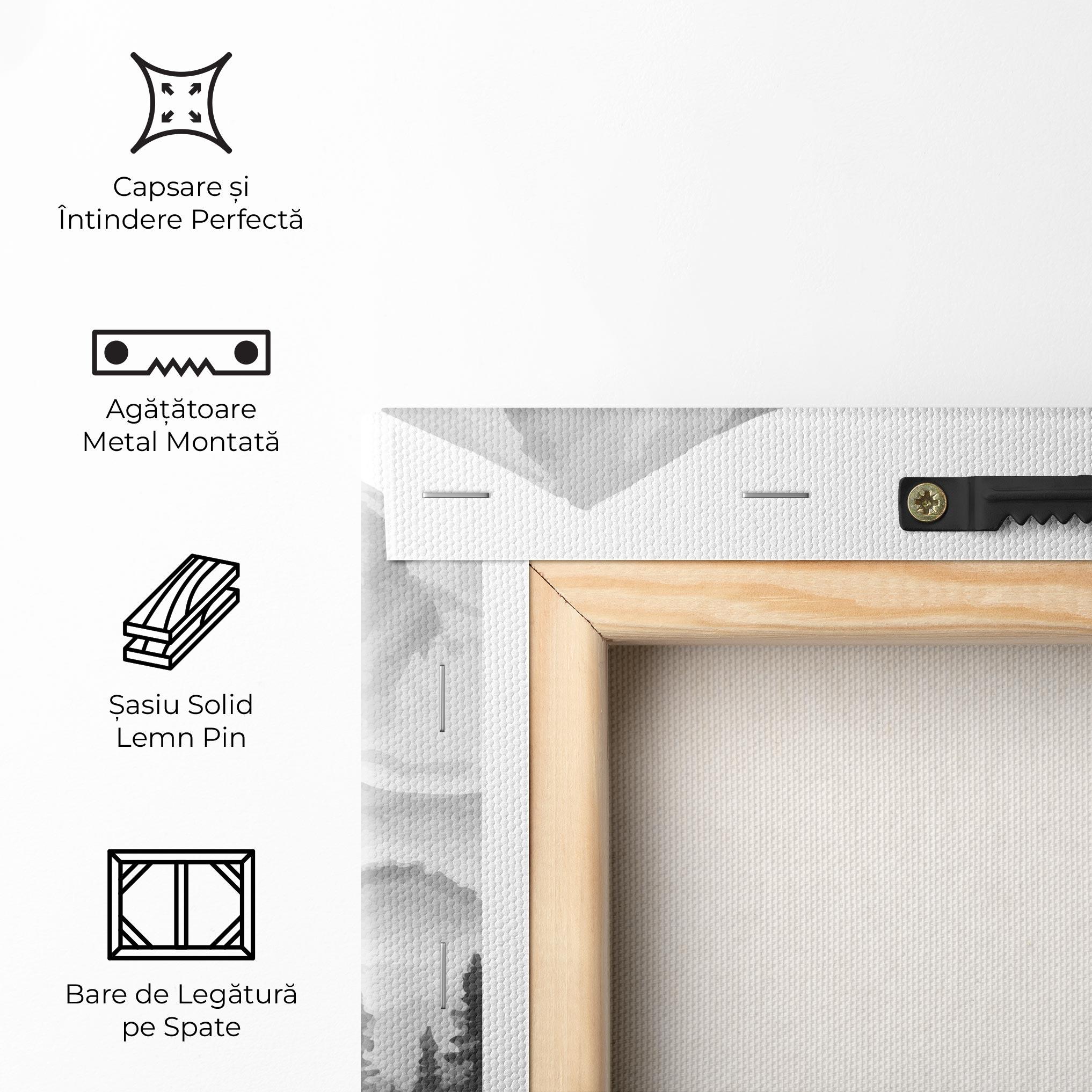 Tablou Canvas Grey Mountain Drawing mockup 5