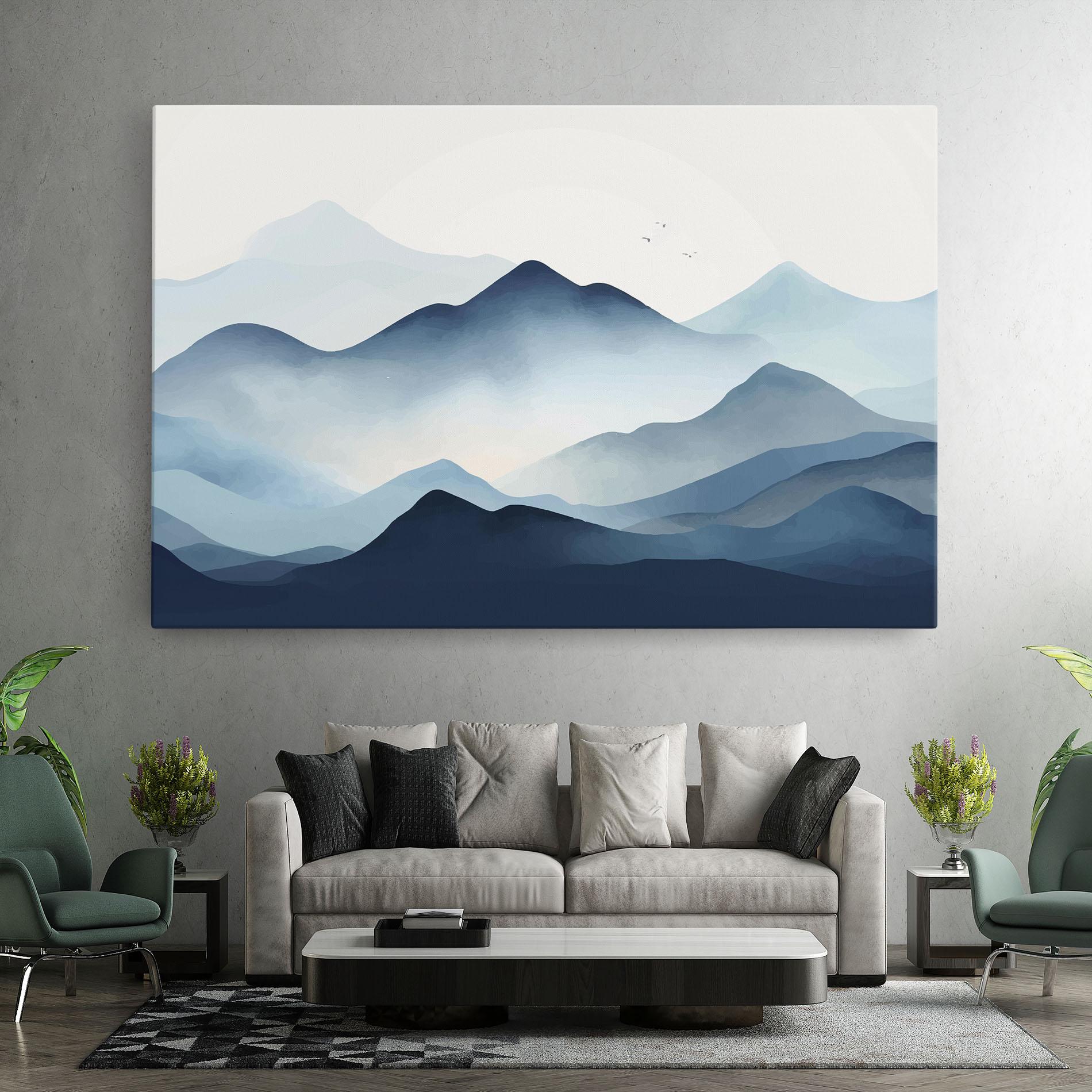 Tablou Canvas Blue Foggy Mountain mockup 7