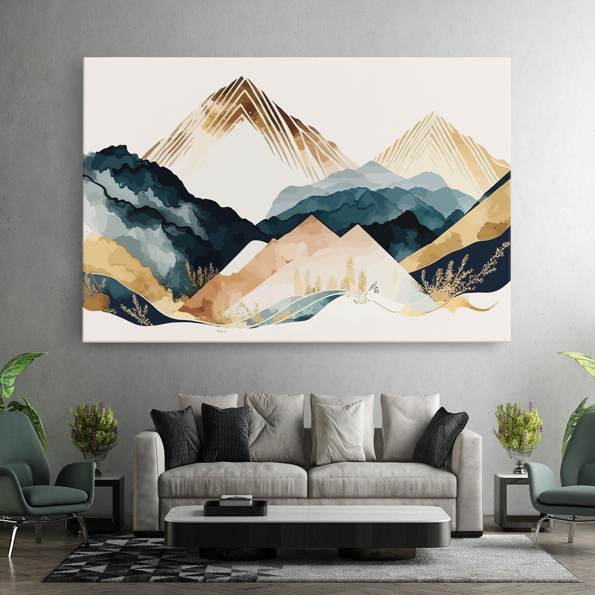 Tablou Canvas Gold Green Mountain mockup 7