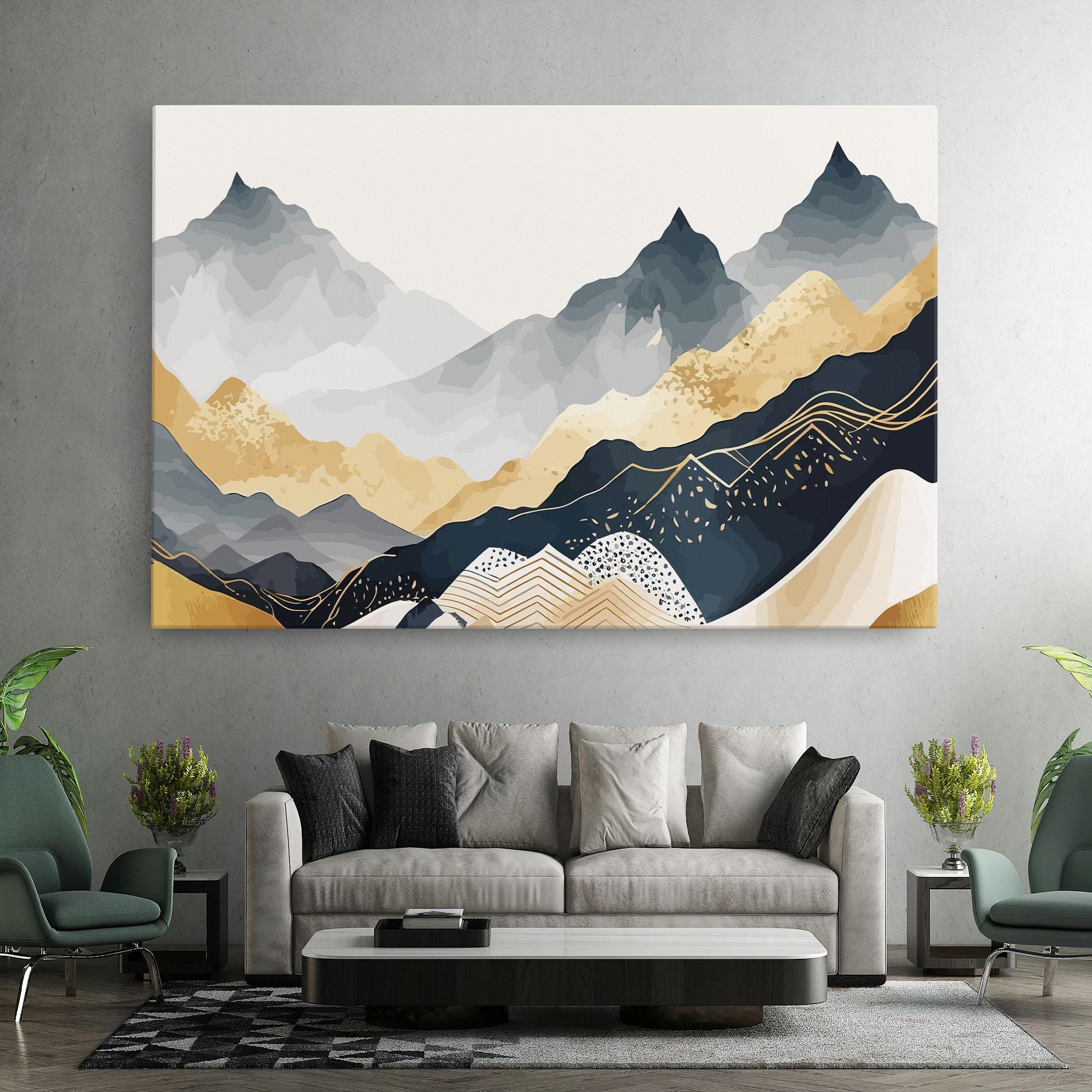 Tablou Canvas Gold Grey Mountain mockup 7