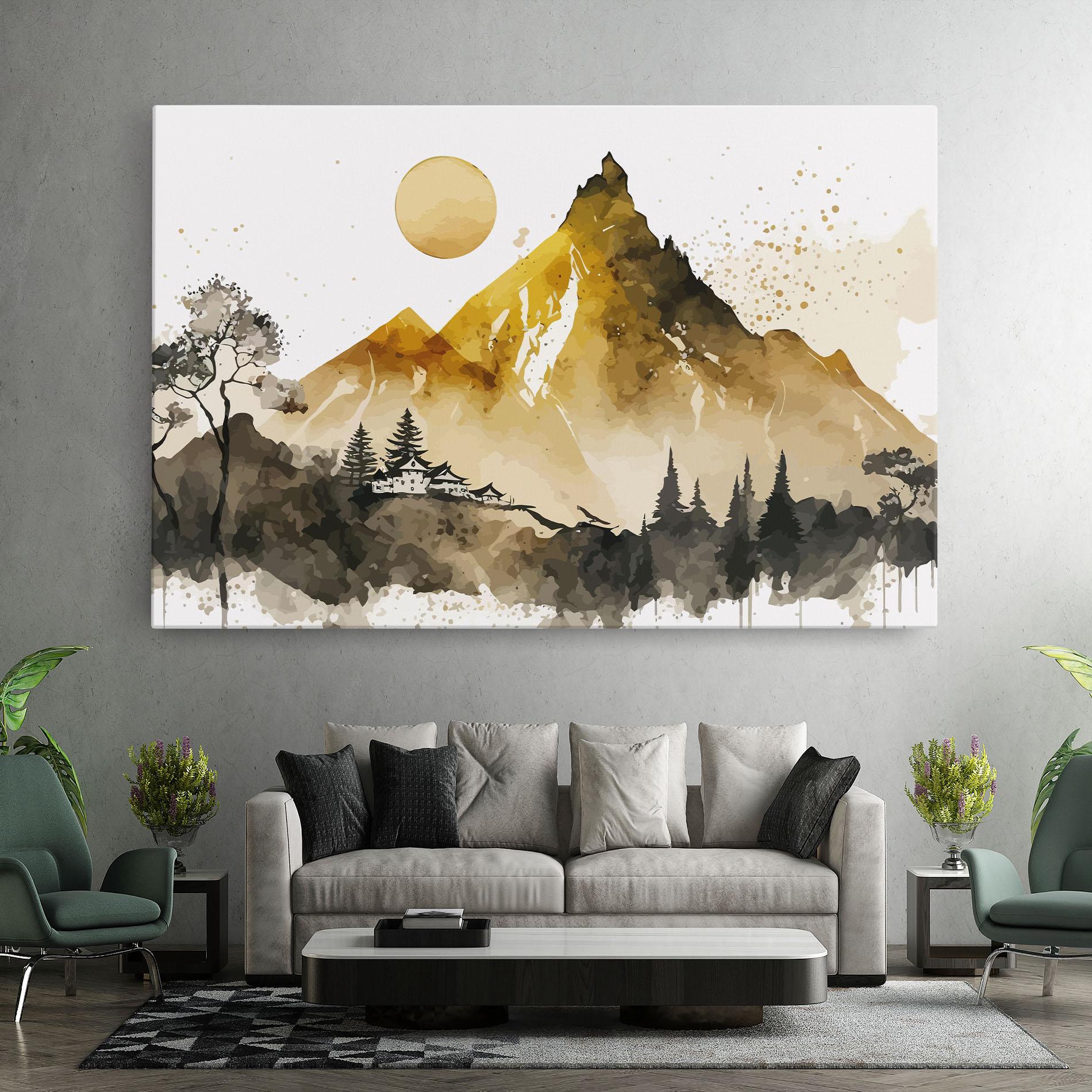 Tablou Canvas Gold Mountain Art mockup 7