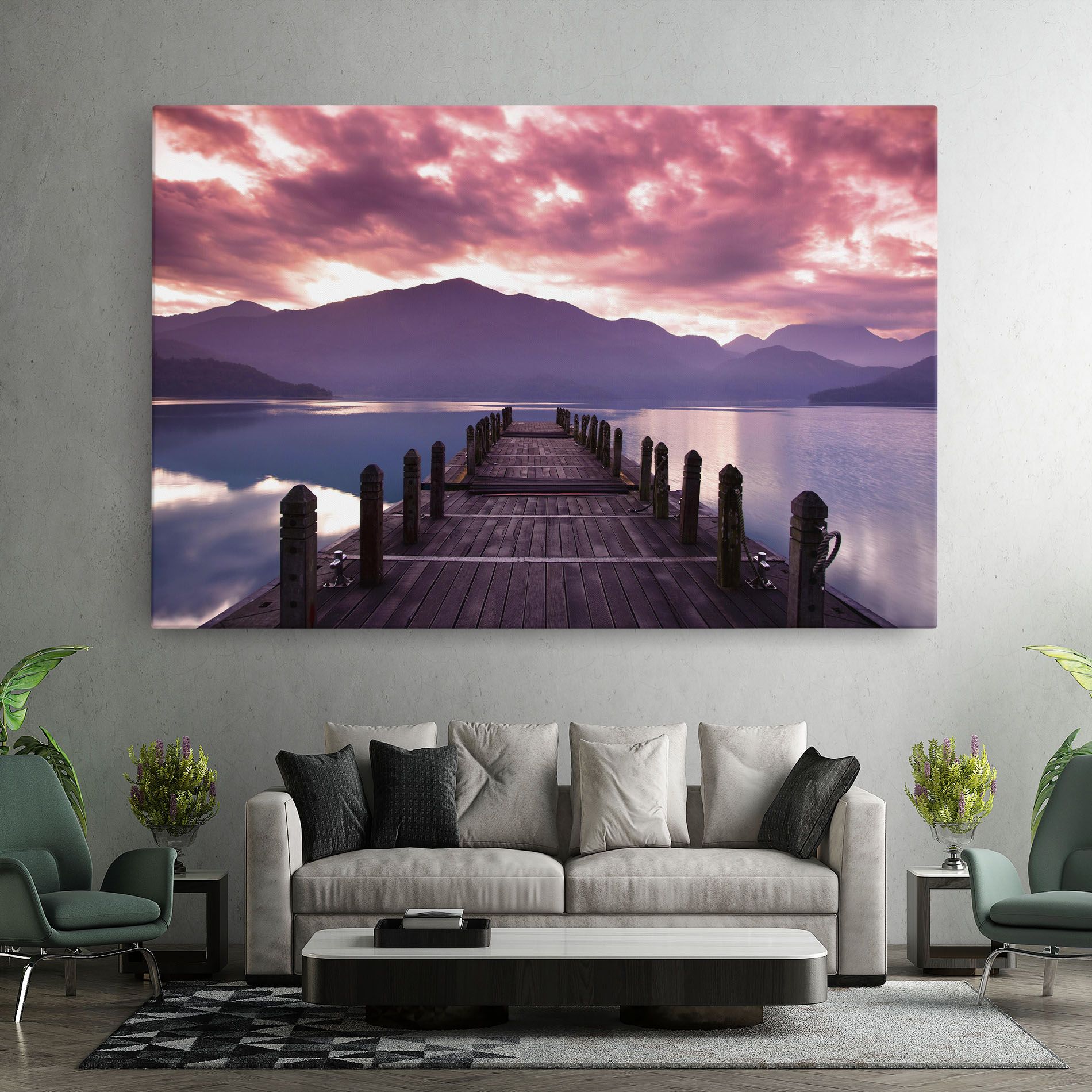 Pink Sky Over The Lake mockup 7