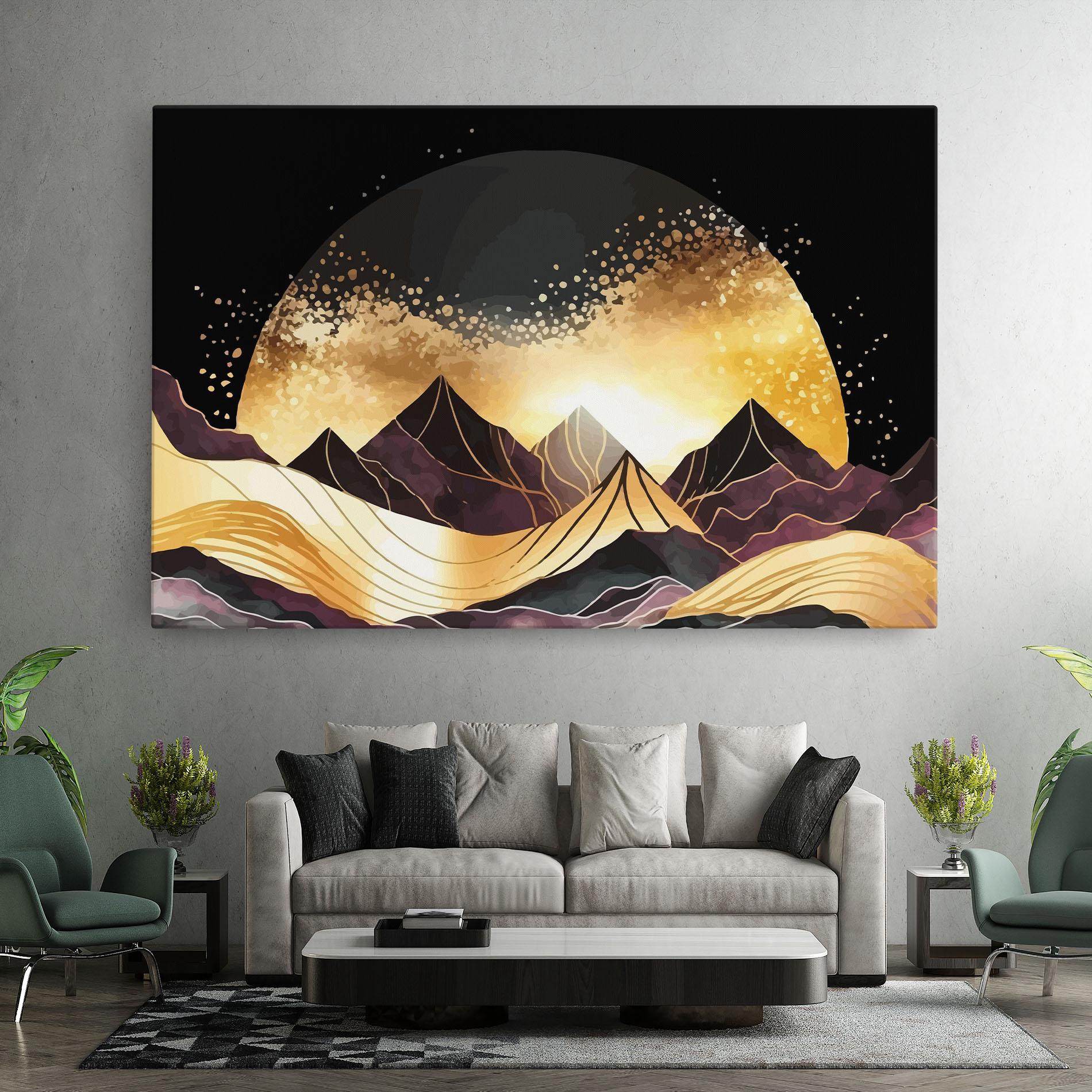 Tablou Canvas Purple Gold Mountain mockup 7