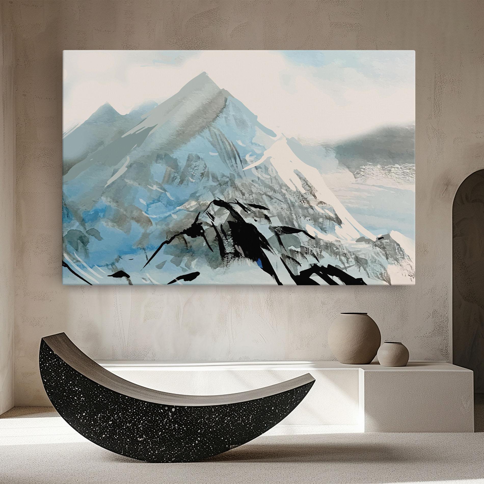 Tablou Canvas Blue Black Mountain mockup 8