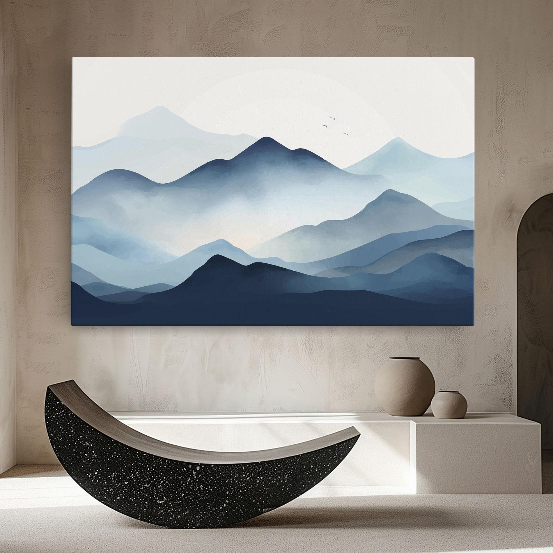 Tablou Canvas Blue Foggy Mountain mockup 8