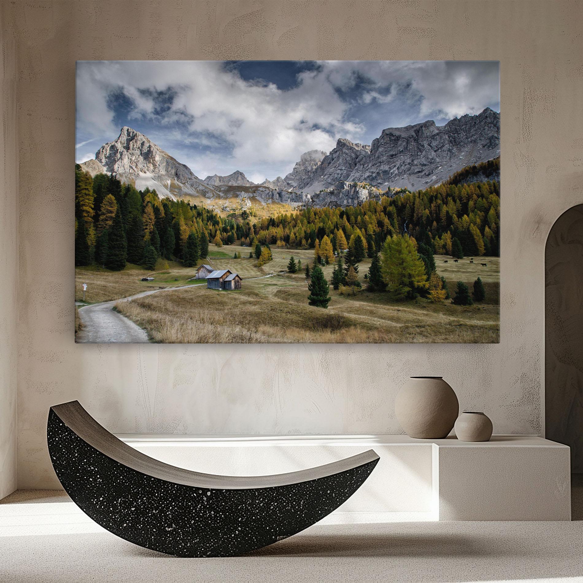 Tablou Canvas Cloudy Mountains View mockup 8