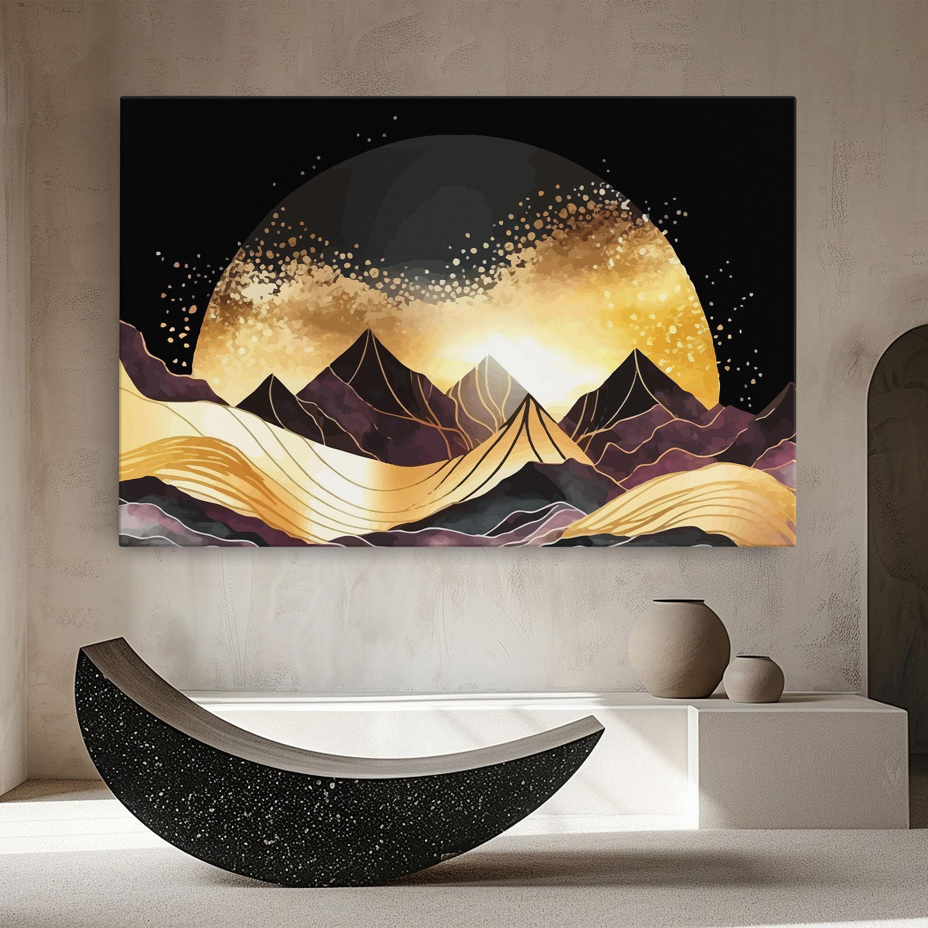 Tablou Canvas Purple Gold Mountain mockup 8