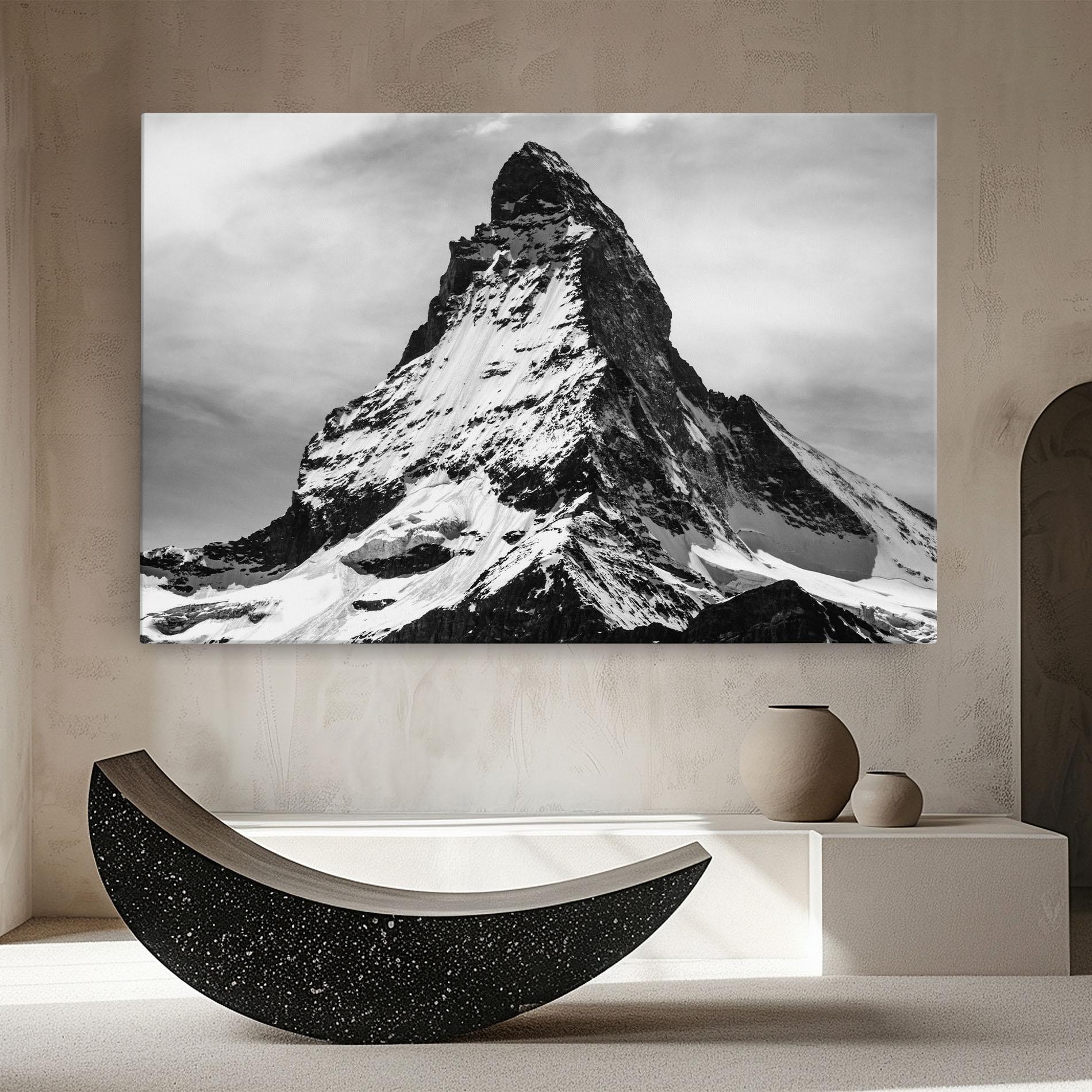 Tablou Canvas Snowy Black Mountain mockup 8