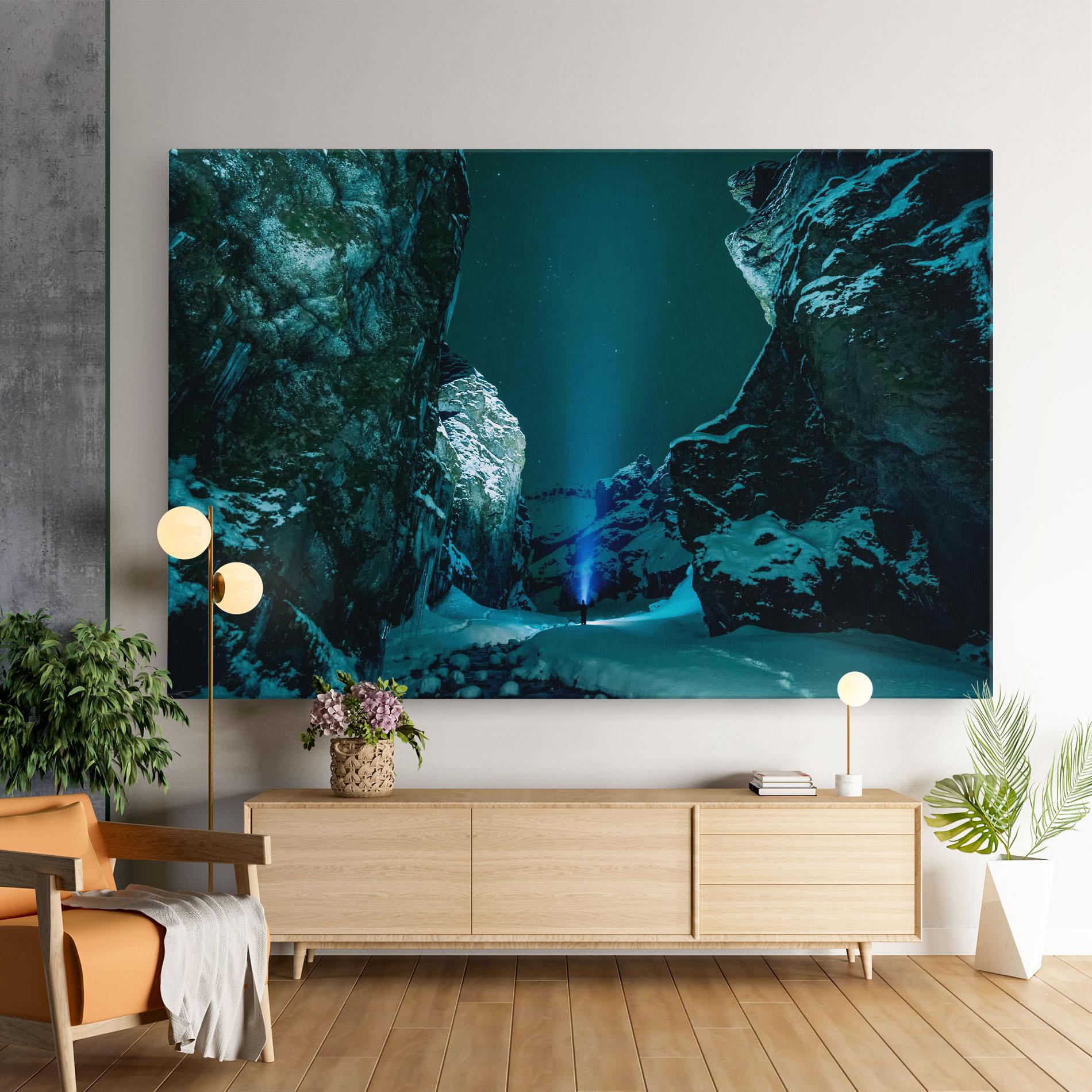 Tablou Canvas Green Light Mountain mockup 9