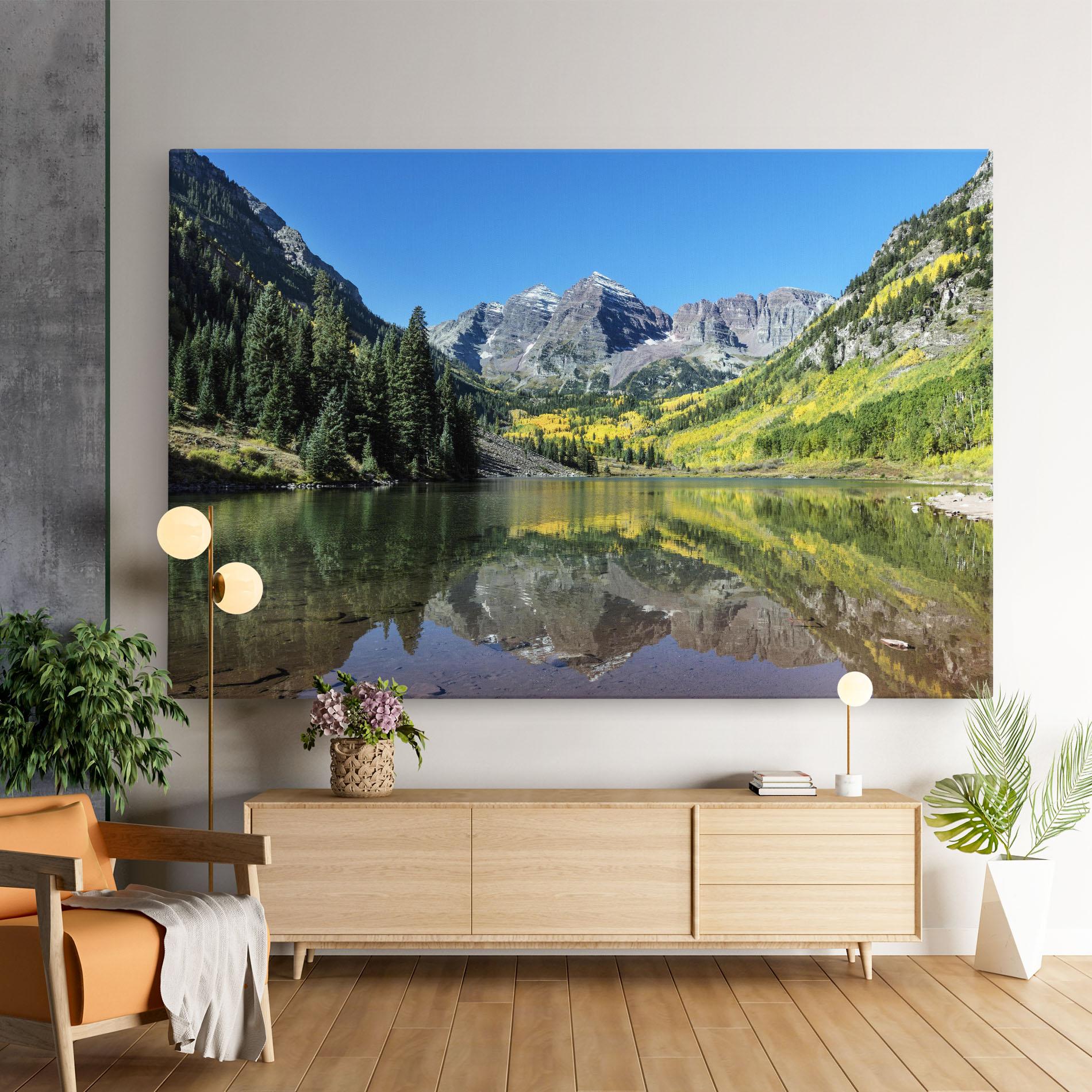 Tablou Canvas Lake Green Mountain mockup 9