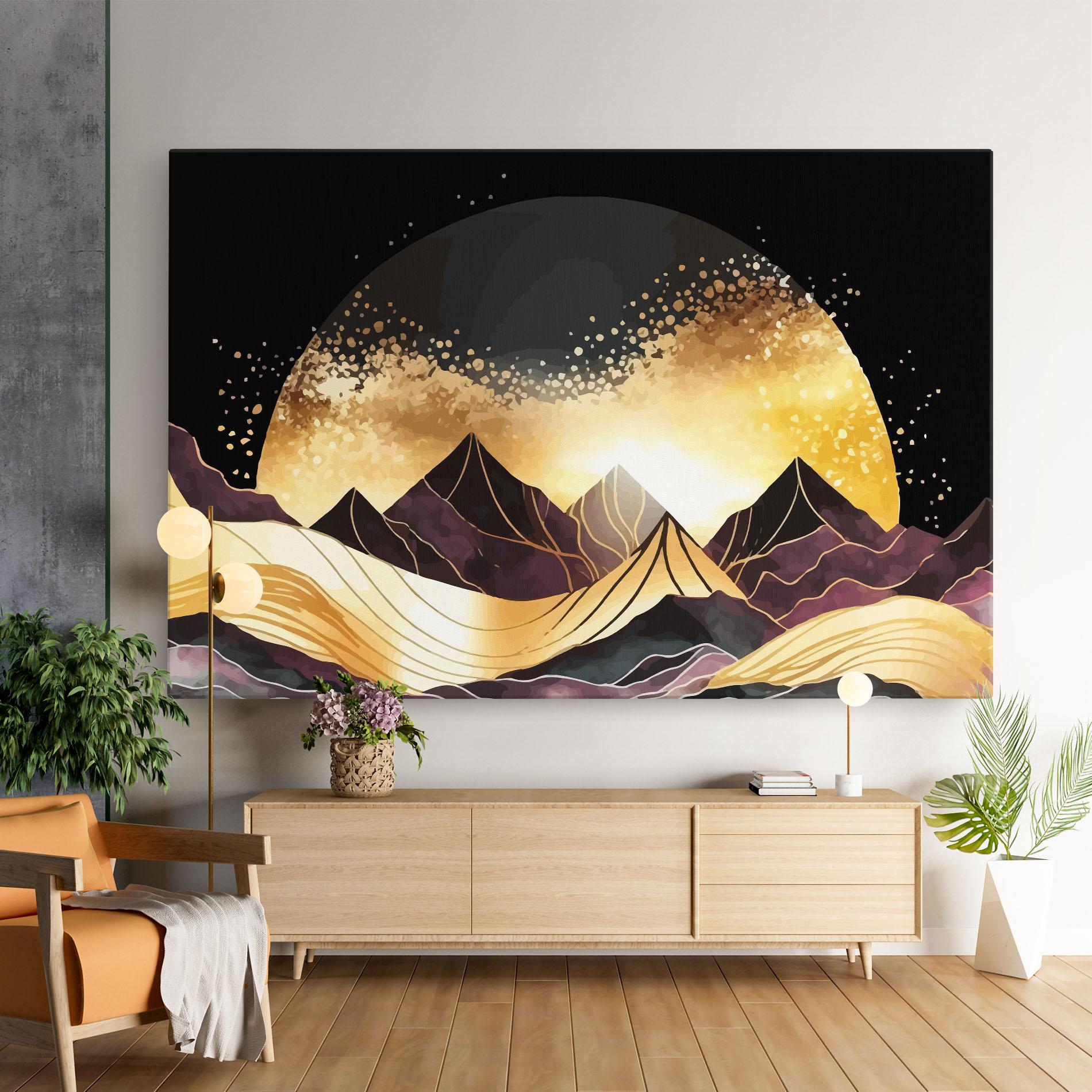 Tablou Canvas Purple Gold Mountain mockup 9
