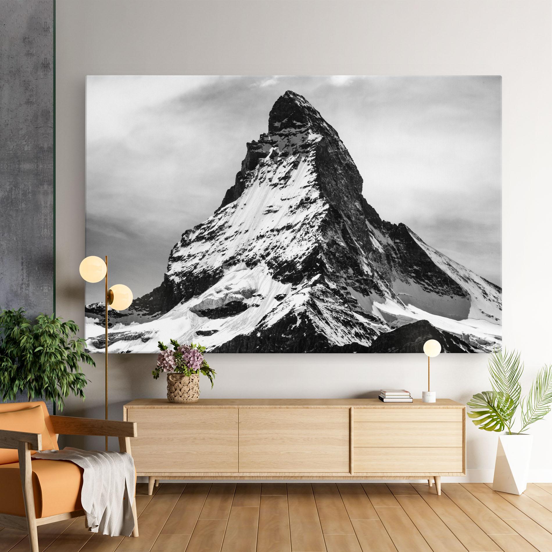 Tablou Canvas Snowy Black Mountain mockup 9