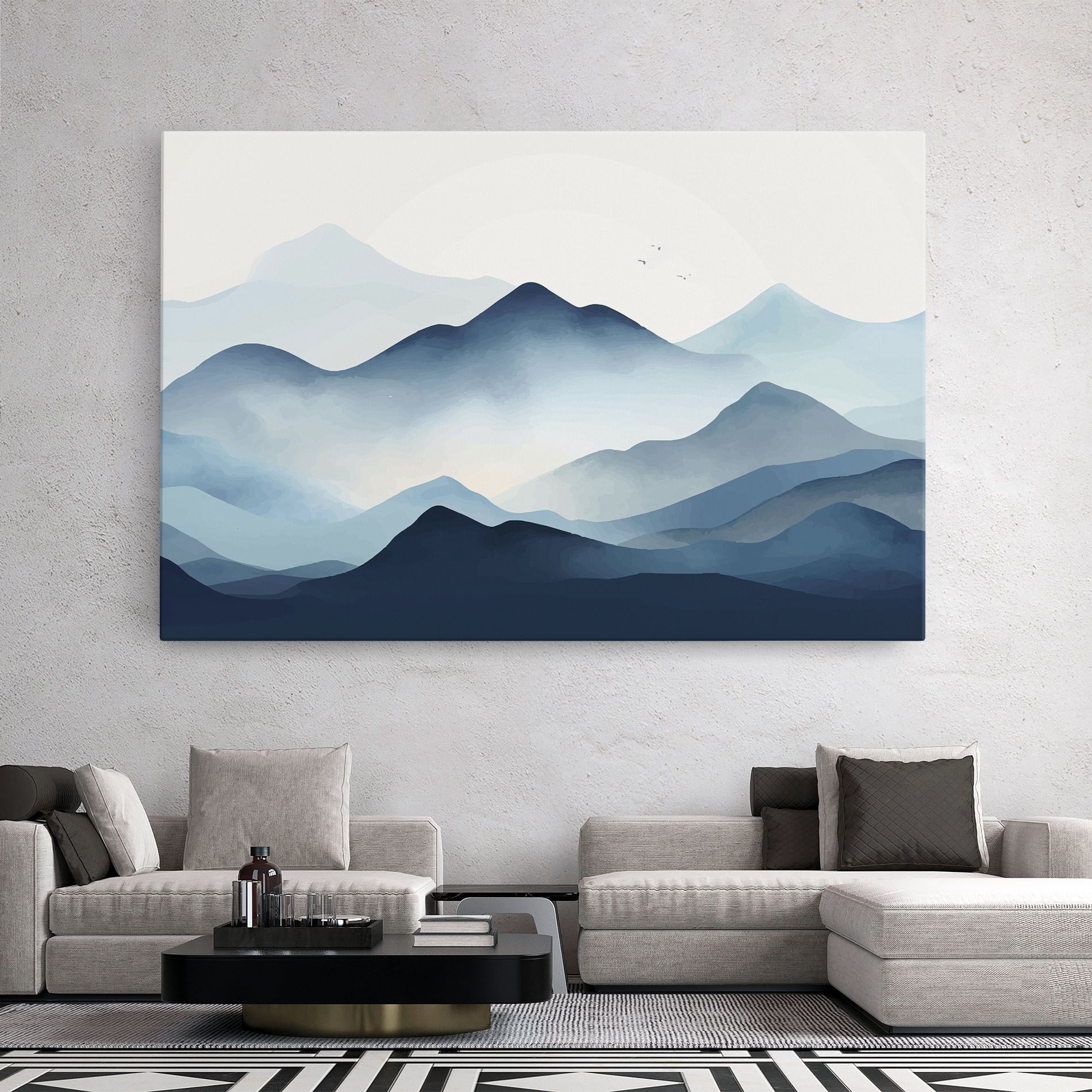Blue Foggy Mountain mockup 2