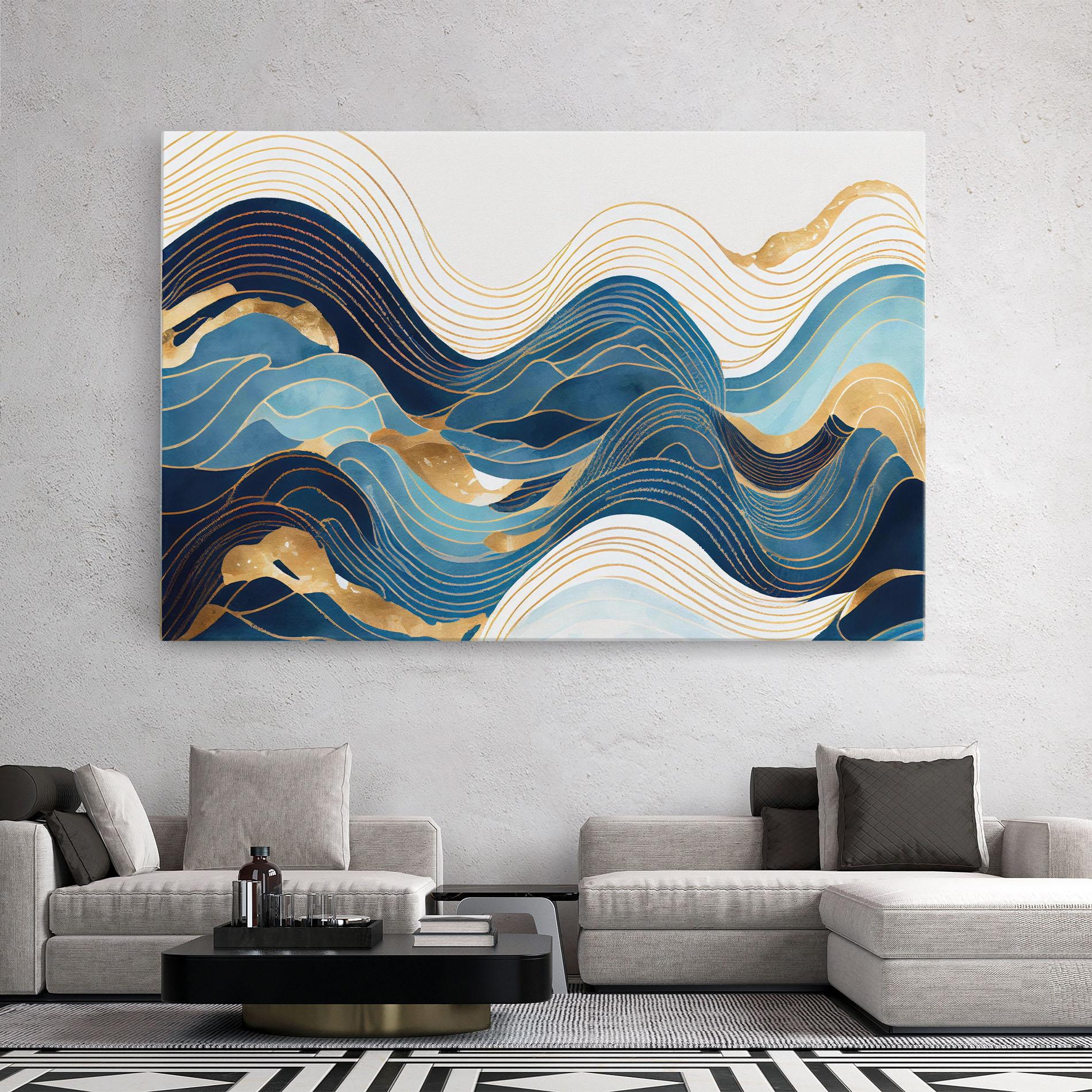 Tablou Canvas Blue Wave Mountain mockup 2