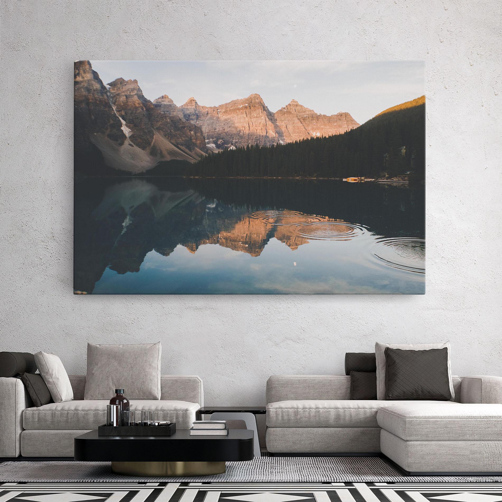 Tablou Canvas Brown Mountain Lake mockup 2