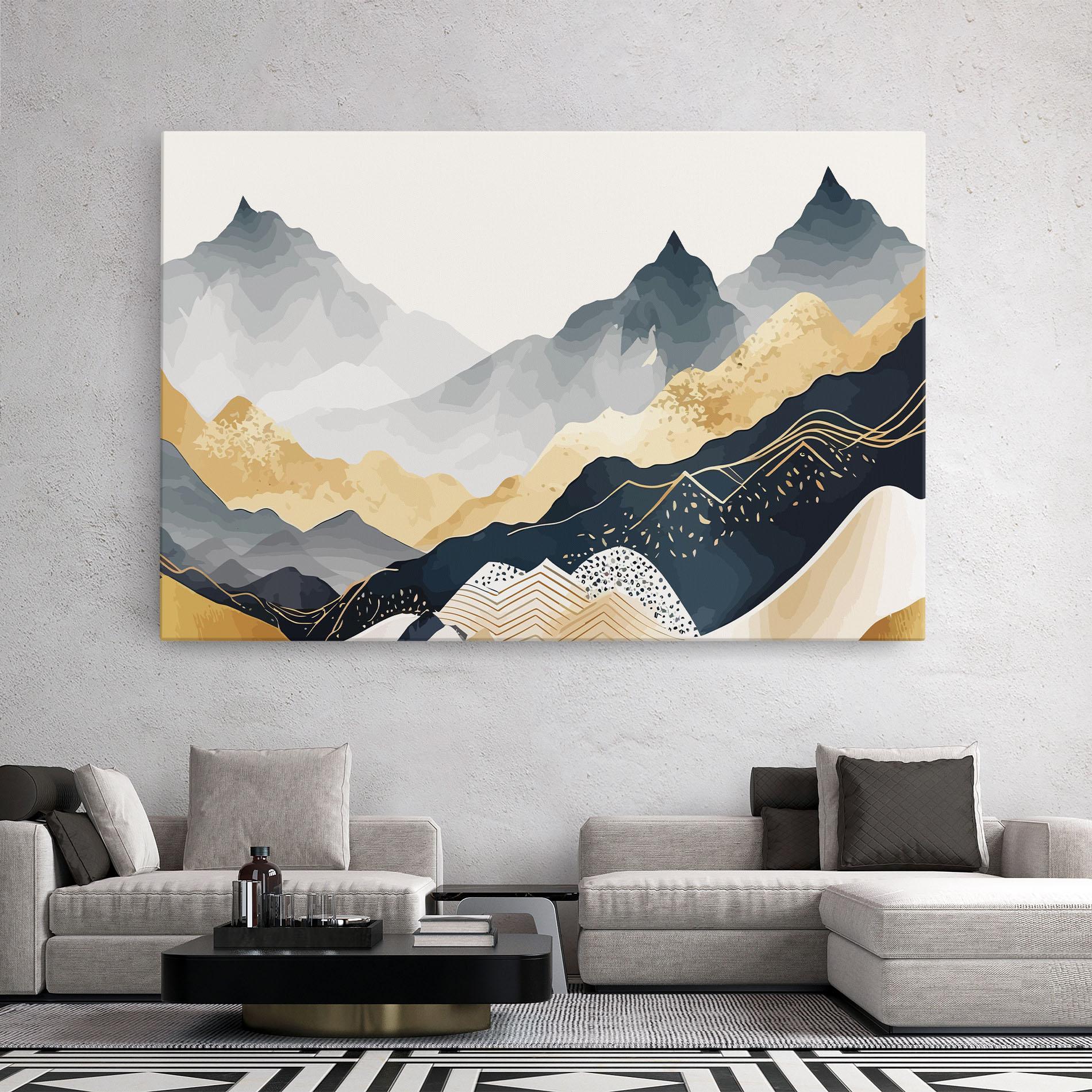 Tablou Canvas Gold Grey Mountain mockup 2