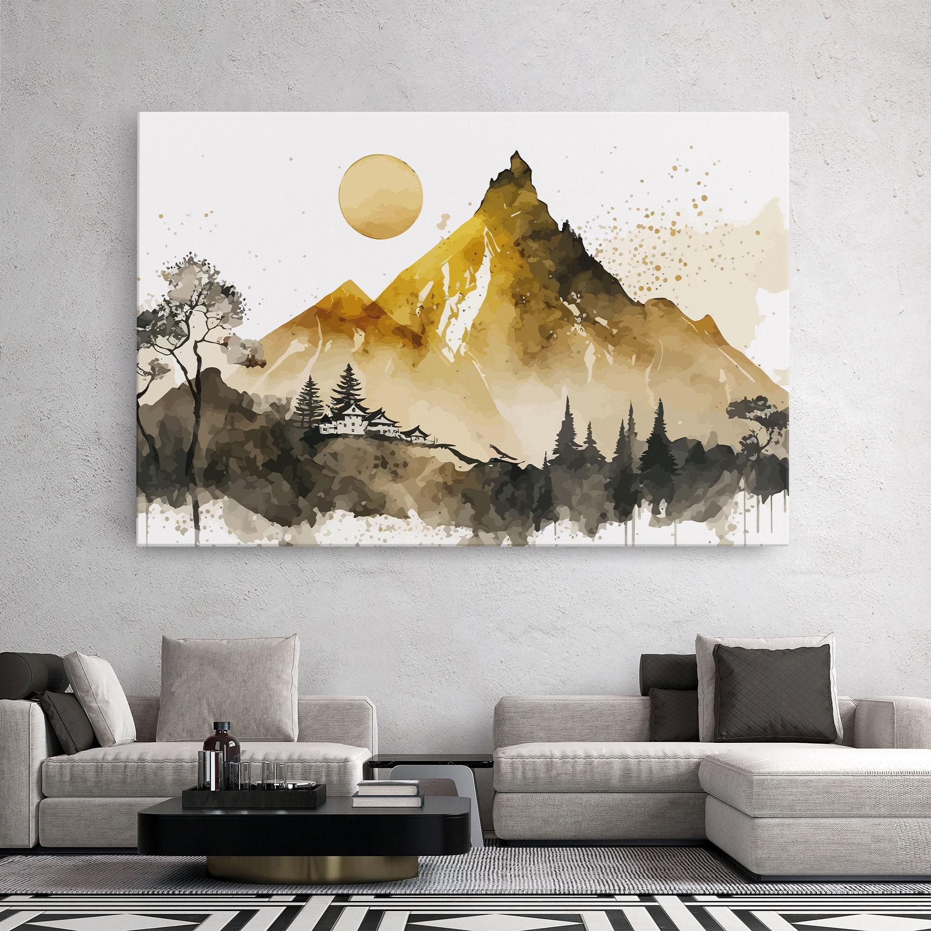 Tablou Canvas Gold Mountain Art mockup 2