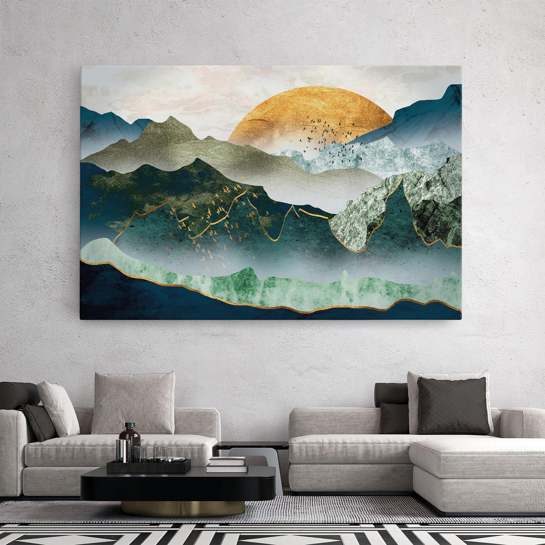 Tablou Canvas Golden Mountains mockup 2