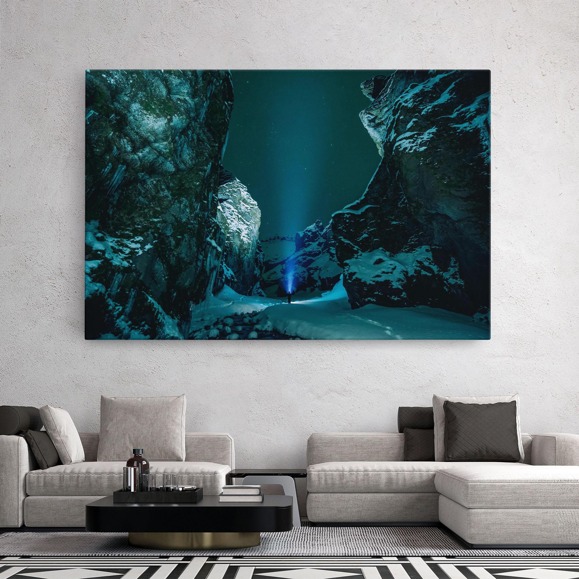 Tablou Canvas Green Light Mountain mockup 2