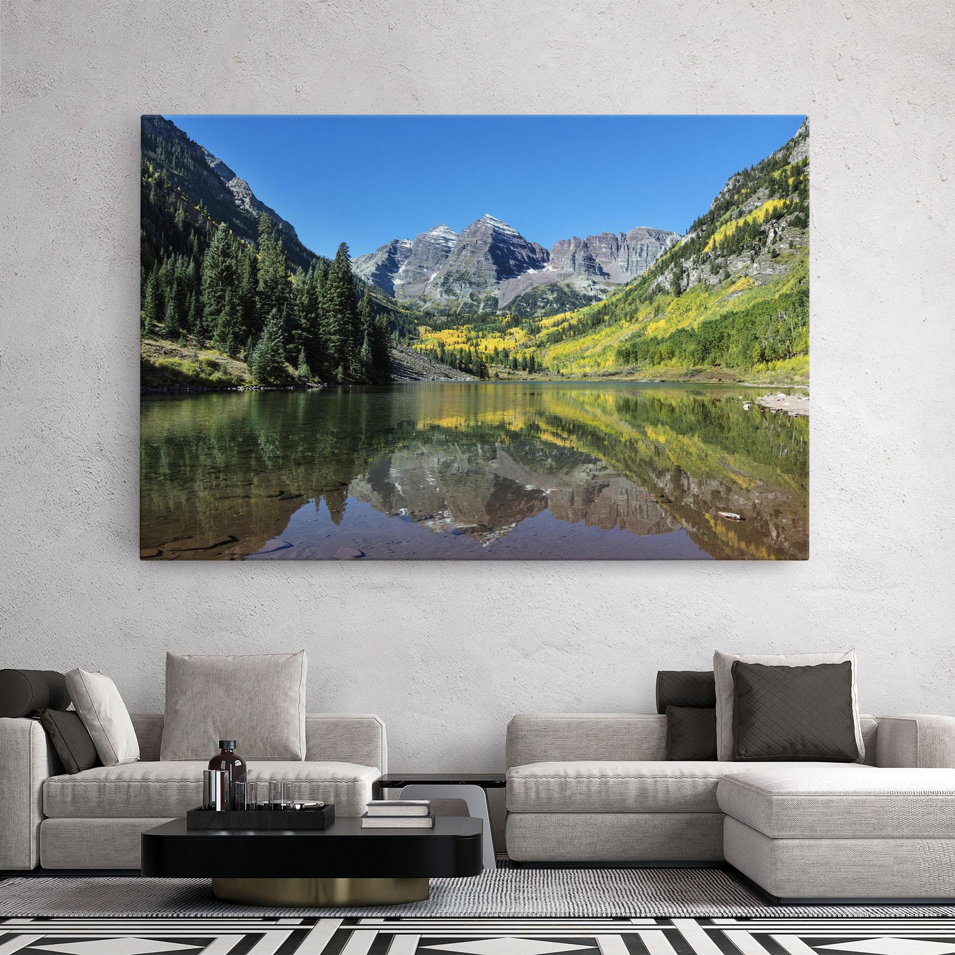 Tablou Canvas Lake Green Mountain mockup 2