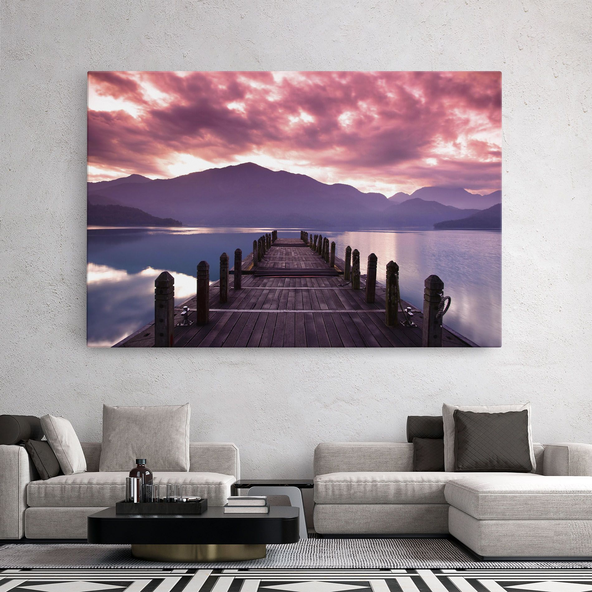 Pink Sky Over The Lake mockup 2