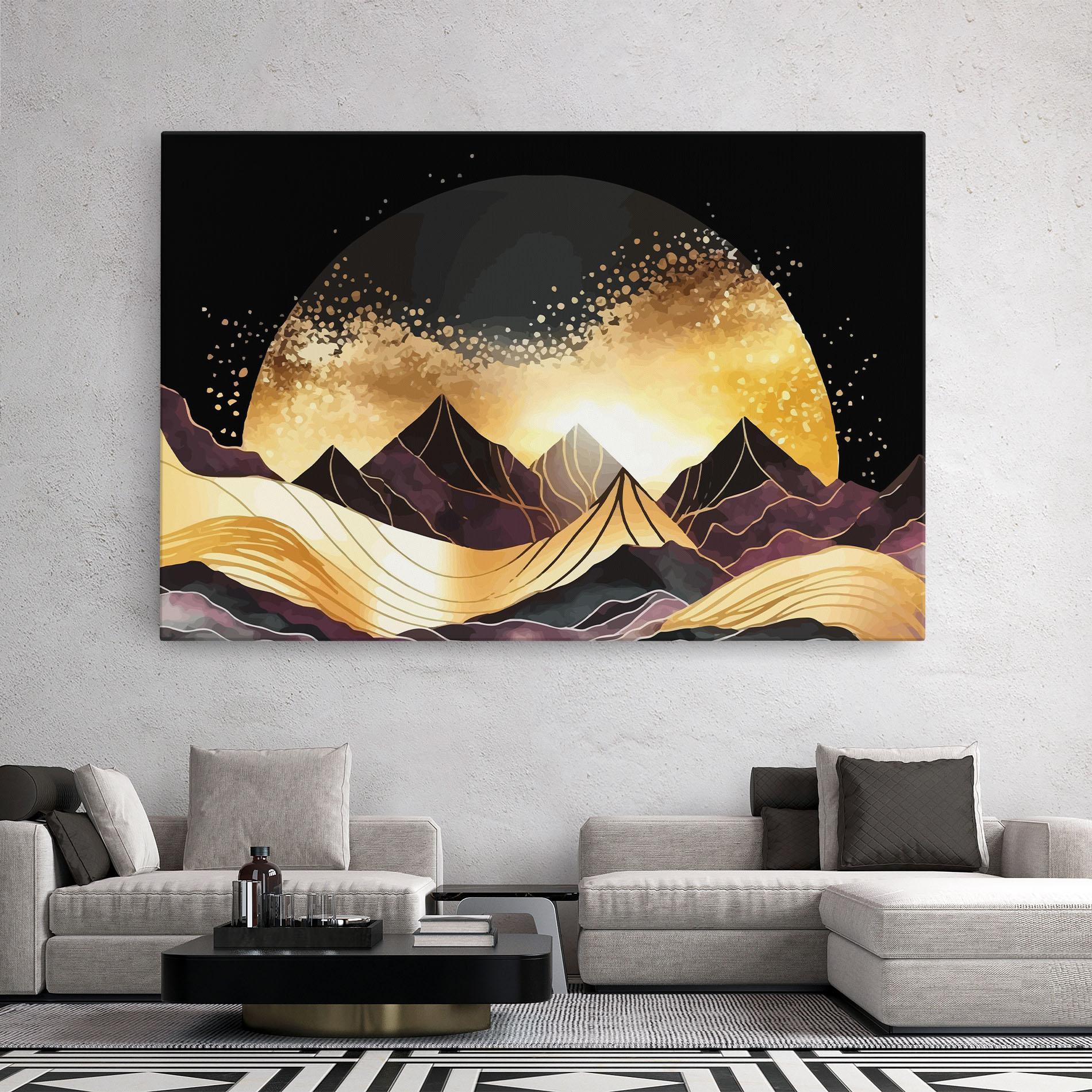 Tablou Canvas Purple Gold Mountain mockup 2