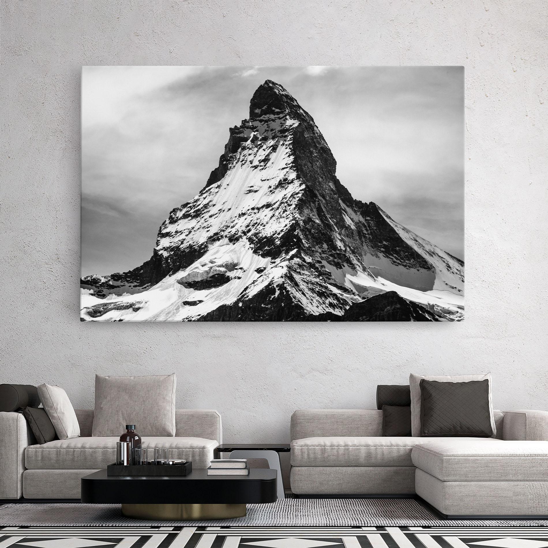 Tablou Canvas Snowy Black Mountain mockup 2