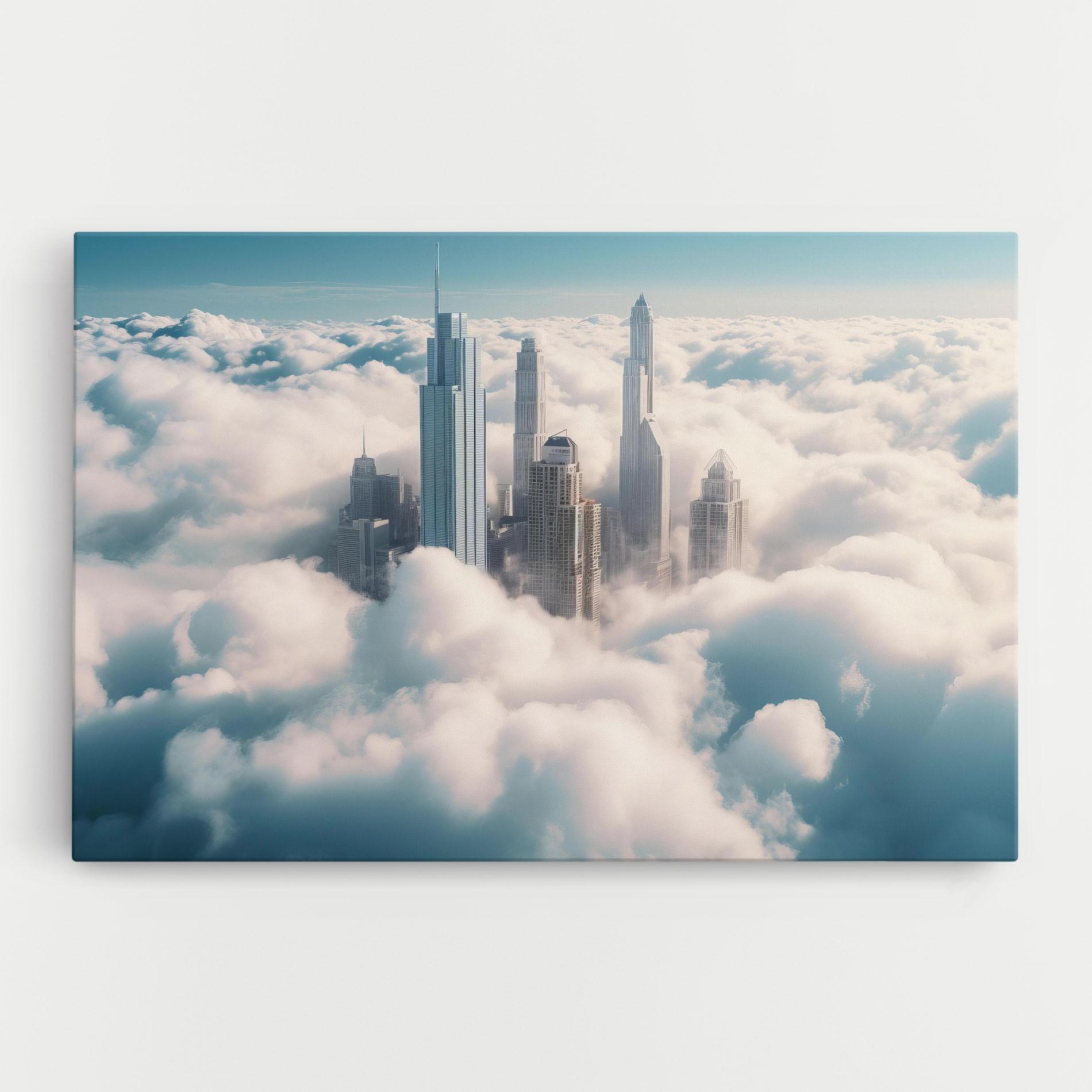 Tablou Canvas City Above Clouds mockup 0
