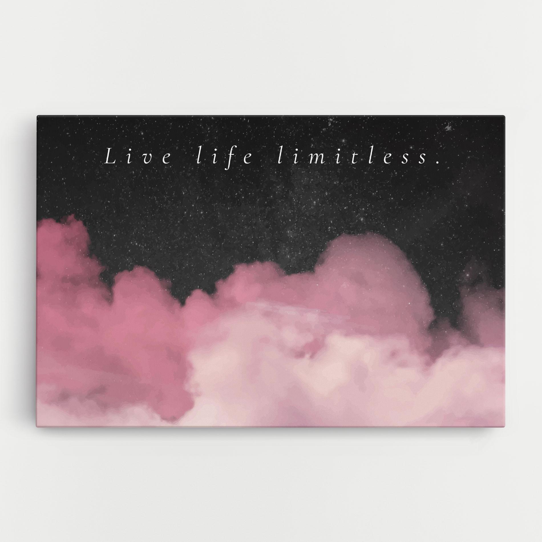 Tablou Canvas Clouds Text Pink mockup 0