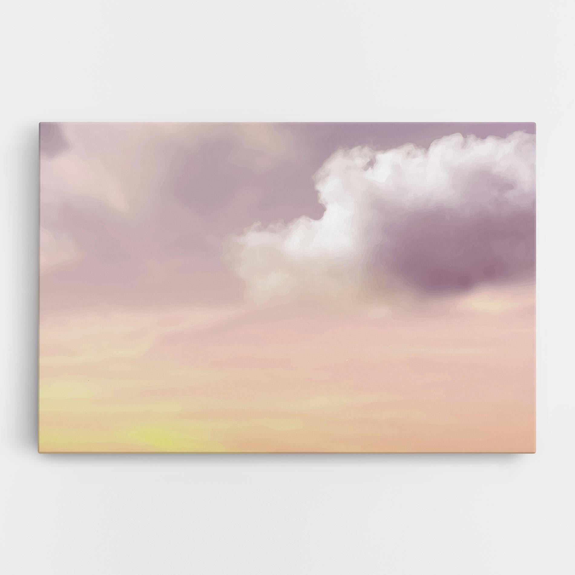 Tablou Canvas Clouds Watercolor Cream mockup 0
