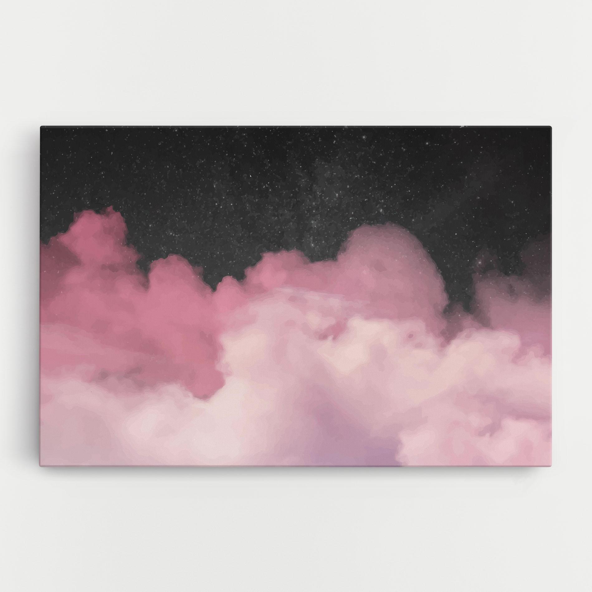 Tablou Canvas Clouds Watercolor Purple mockup 0