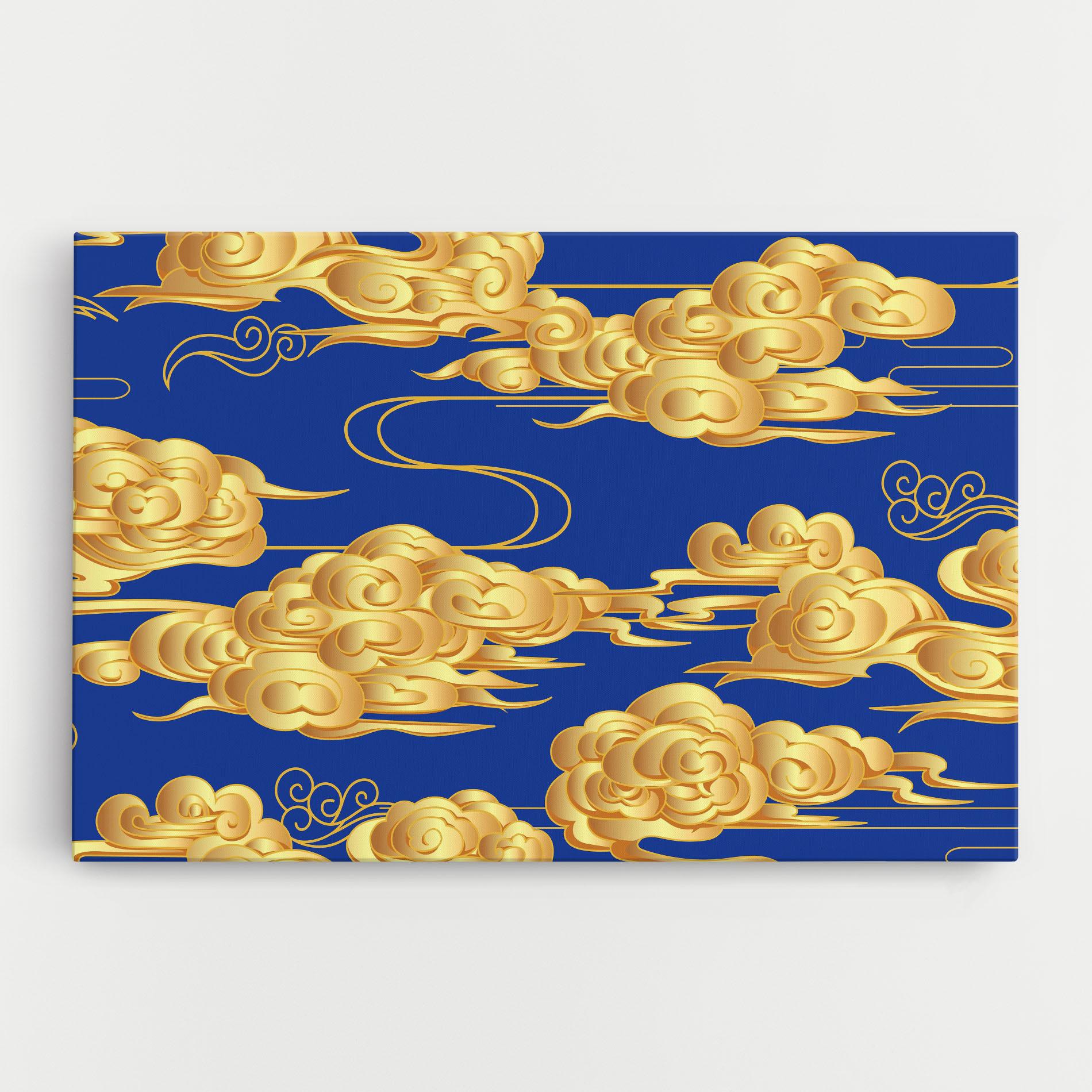 Tablou Canvas Gold Clouds mockup 0