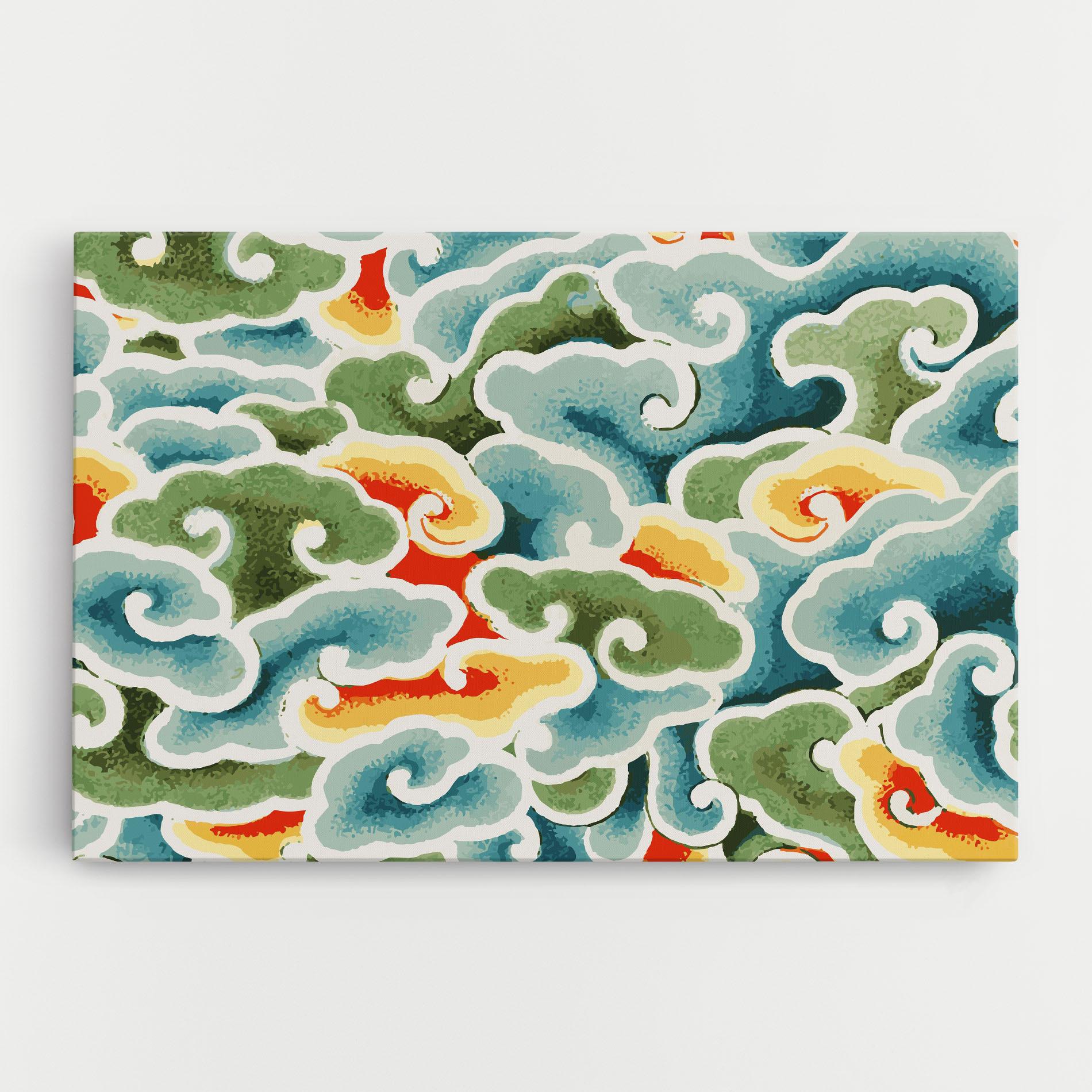 Tablou Canvas Green Blue Clouds mockup 0