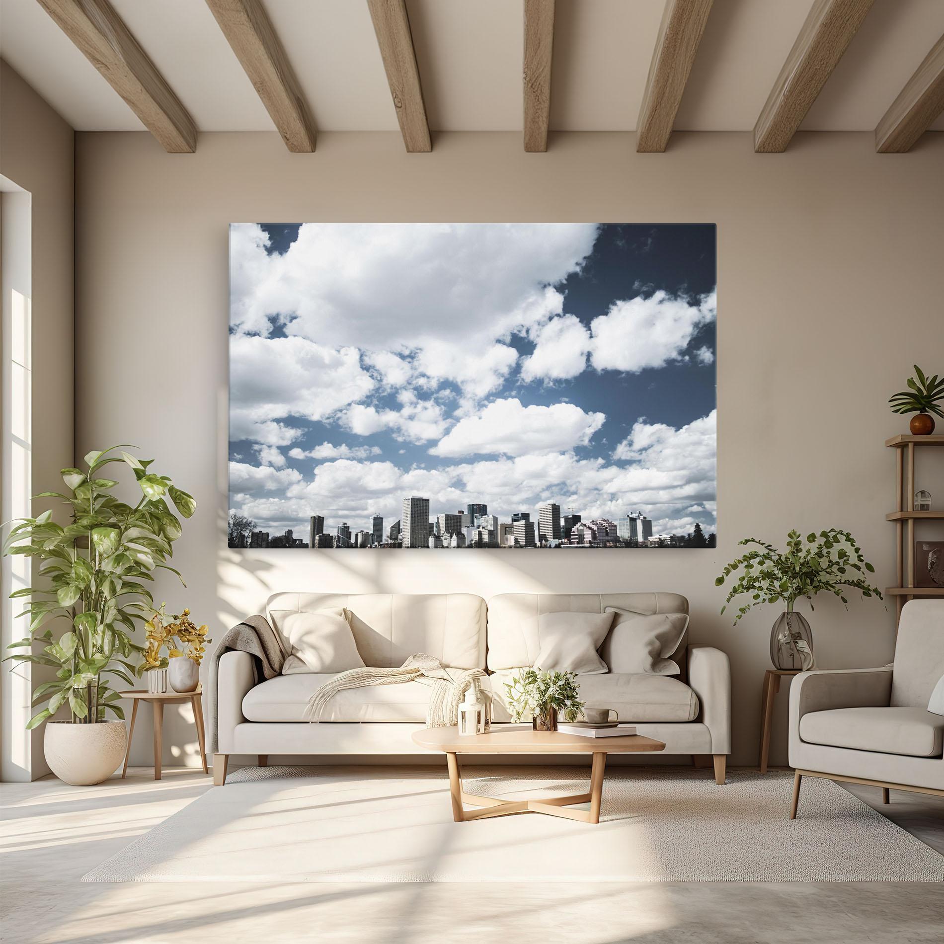 Tablou Canvas Clouds Over City mockup 6