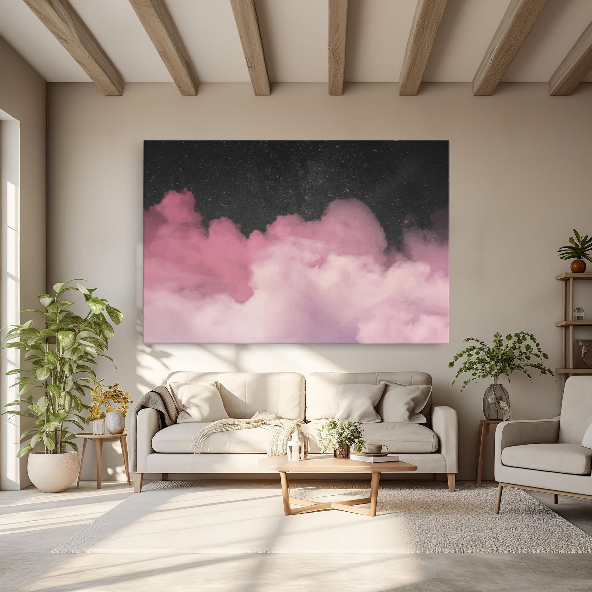 Tablou Canvas Clouds Watercolor Purple mockup 6