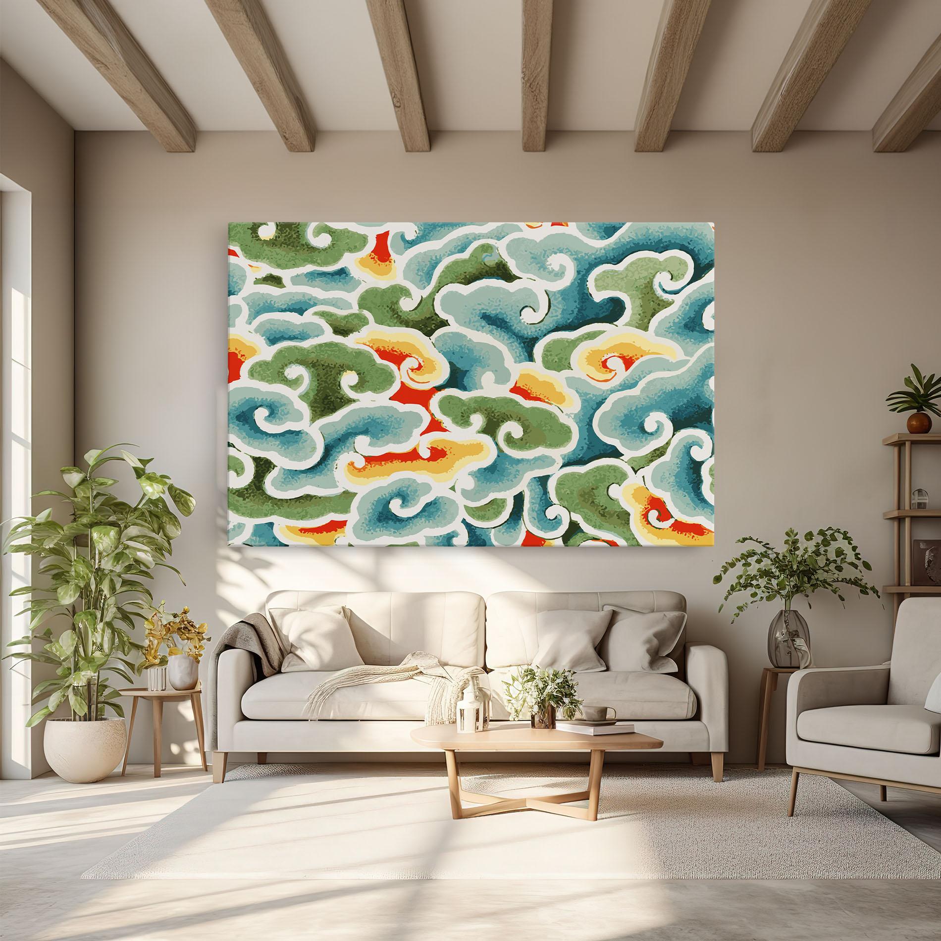 Tablou Canvas Green Blue Clouds mockup 6